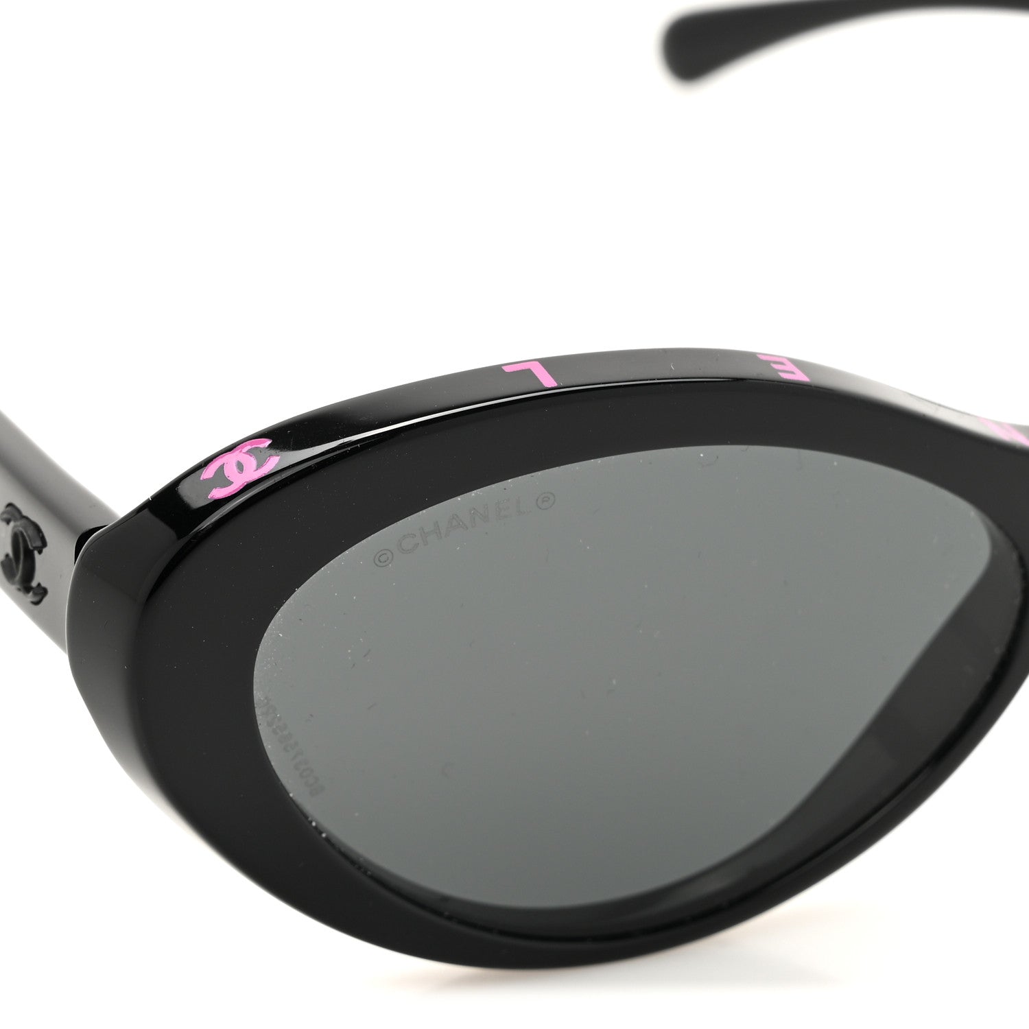 Acetate Oval Sunglasses 5416-A Black Pink