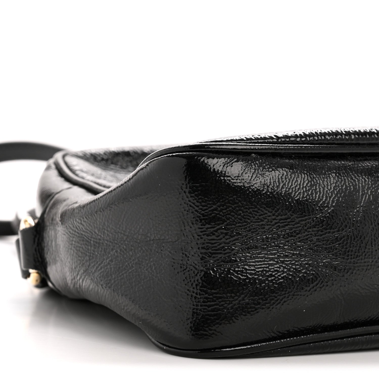 Soft Patent Small Soho Disco Bag Black