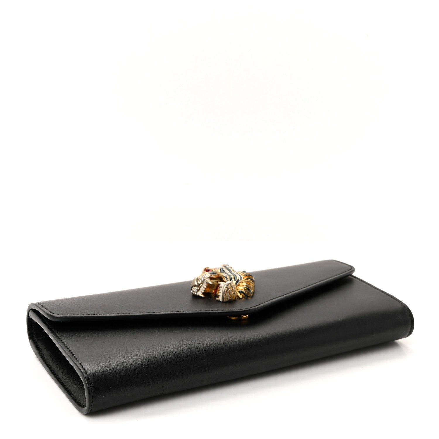 Nappa Crystal Rajah Broadway Envelope Clutch Black Multicolor