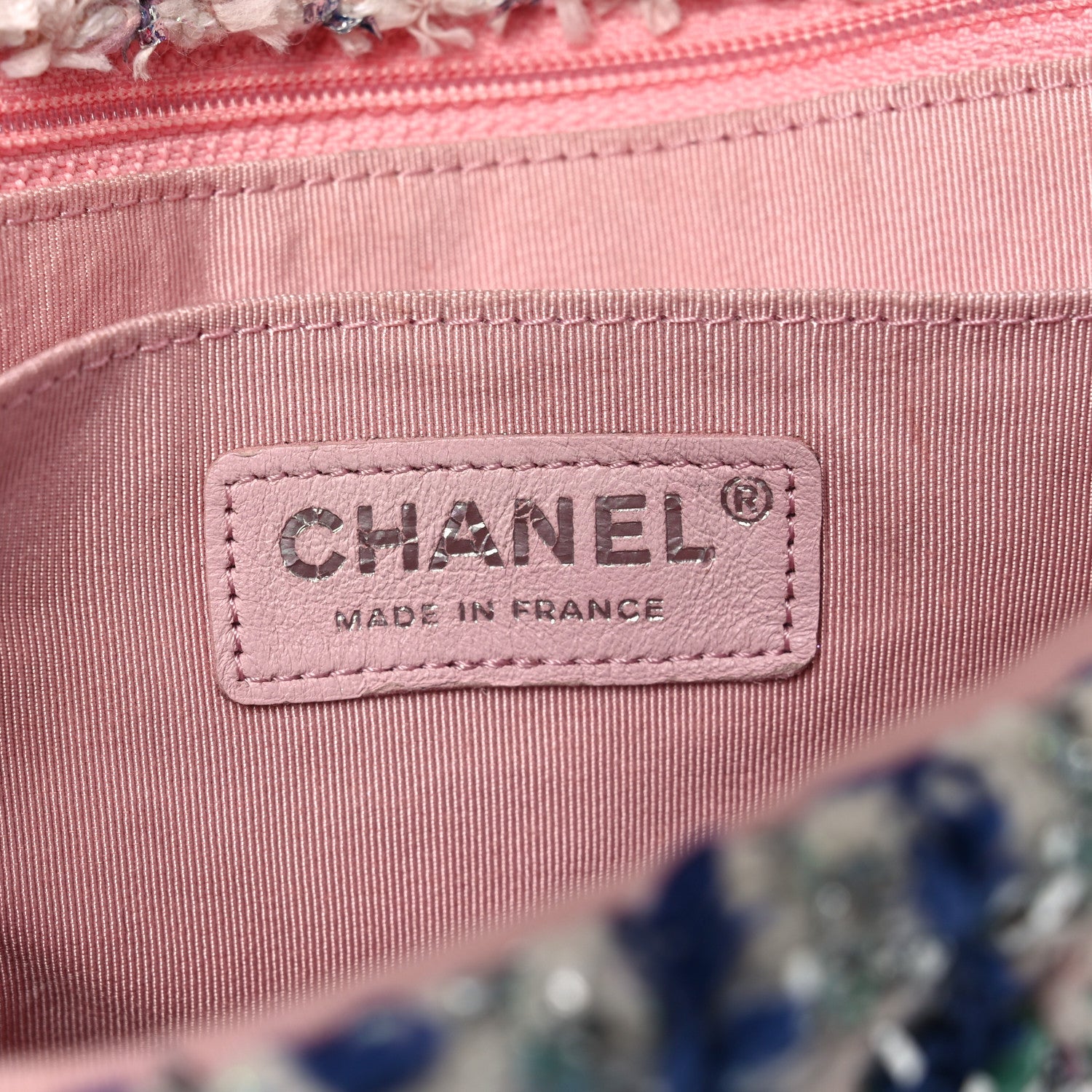 Glittered Tweed Quilted Medium Flap Blue Multicolor