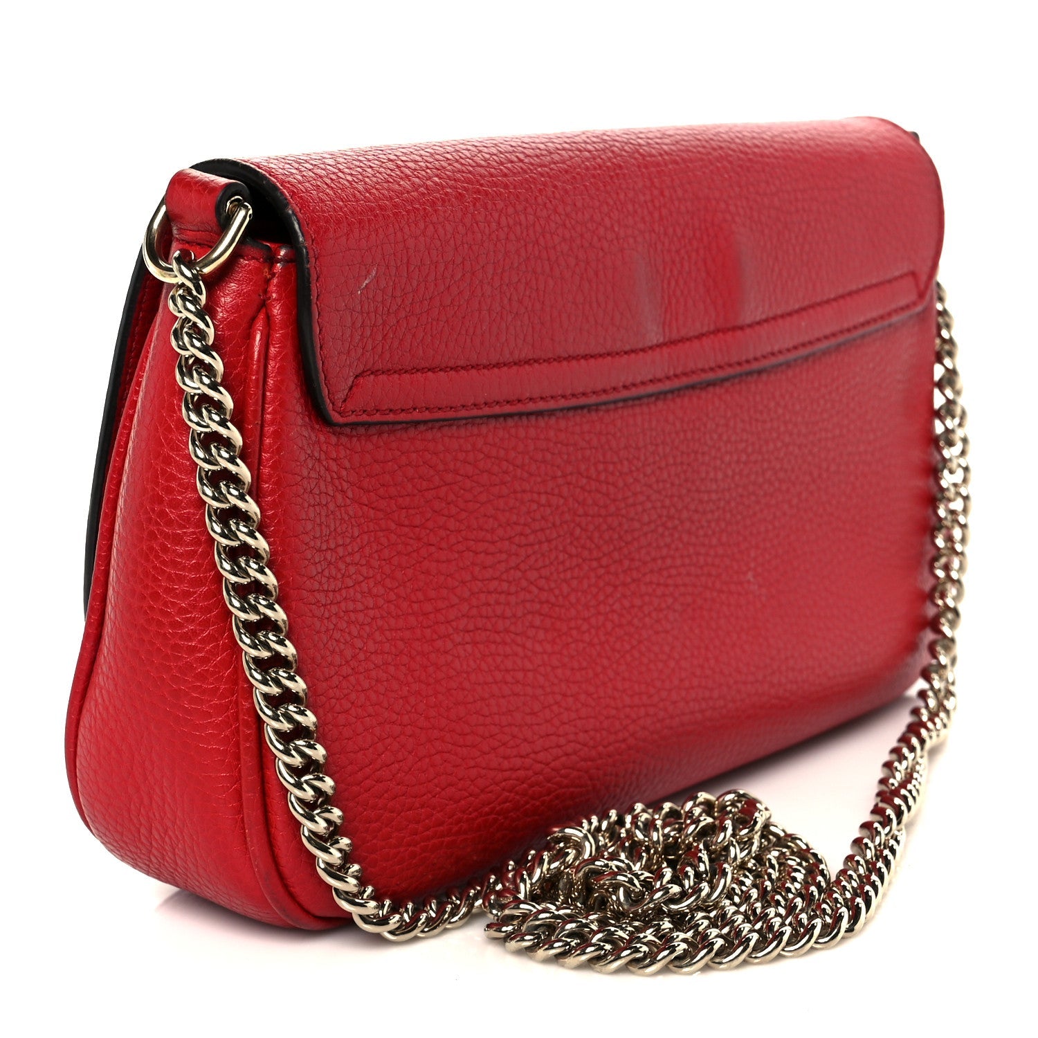 Pebbled Calfskin Medium Soho Flap Crossbody Vibrant Red