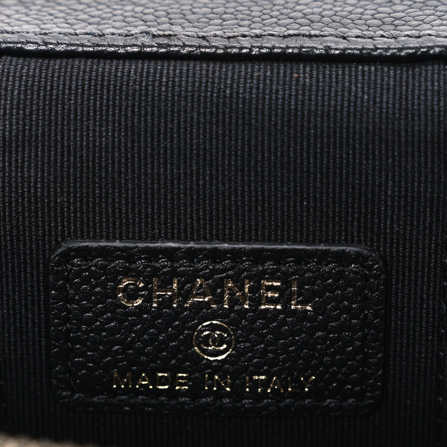 Caviar Quilted Mini Vanity Case With Chain Black