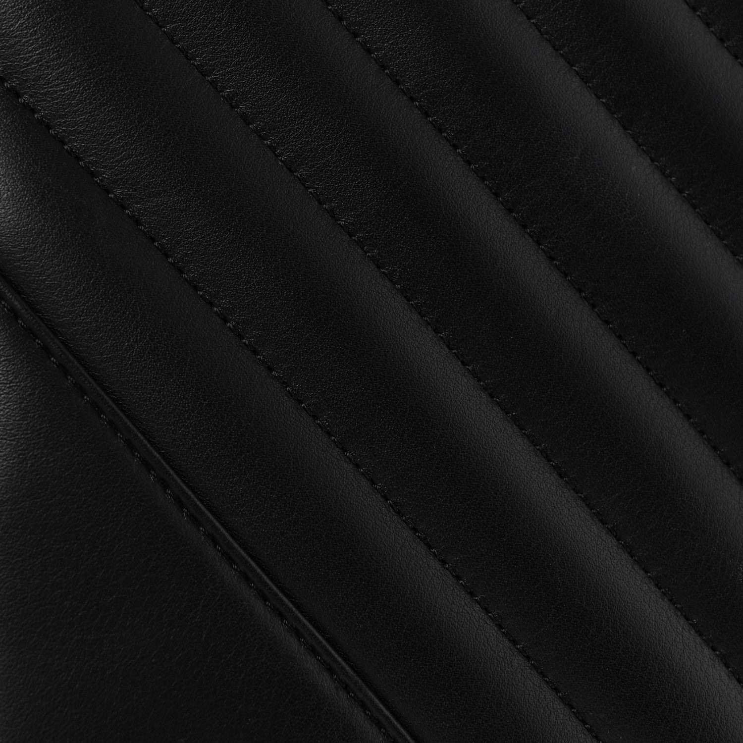 Calfskin Chevron Quilted Large Statement Flap Black