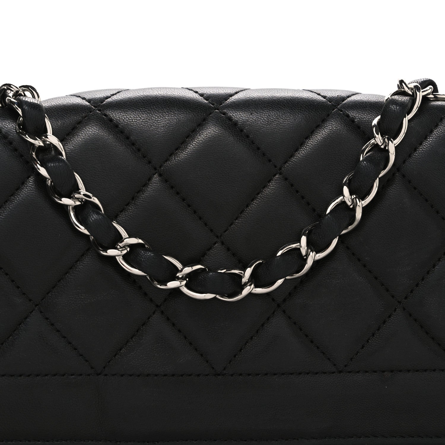 Lambskin Quilted Medium Coco Rider Flap Black