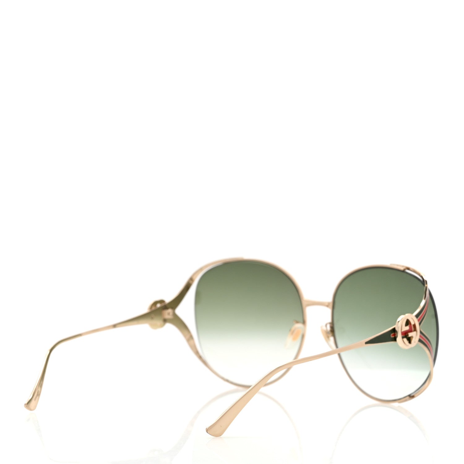 Metal Oversized Round Frame GG0225S Sunglasses Gold