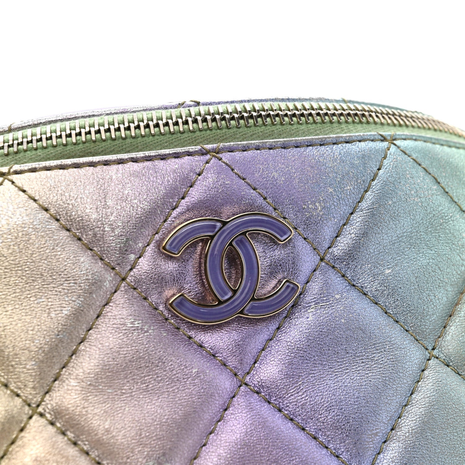 Gradient Metallic Lambskin Quilted Walking Mood Waist Bag Fanny Pack Pink Purple Green