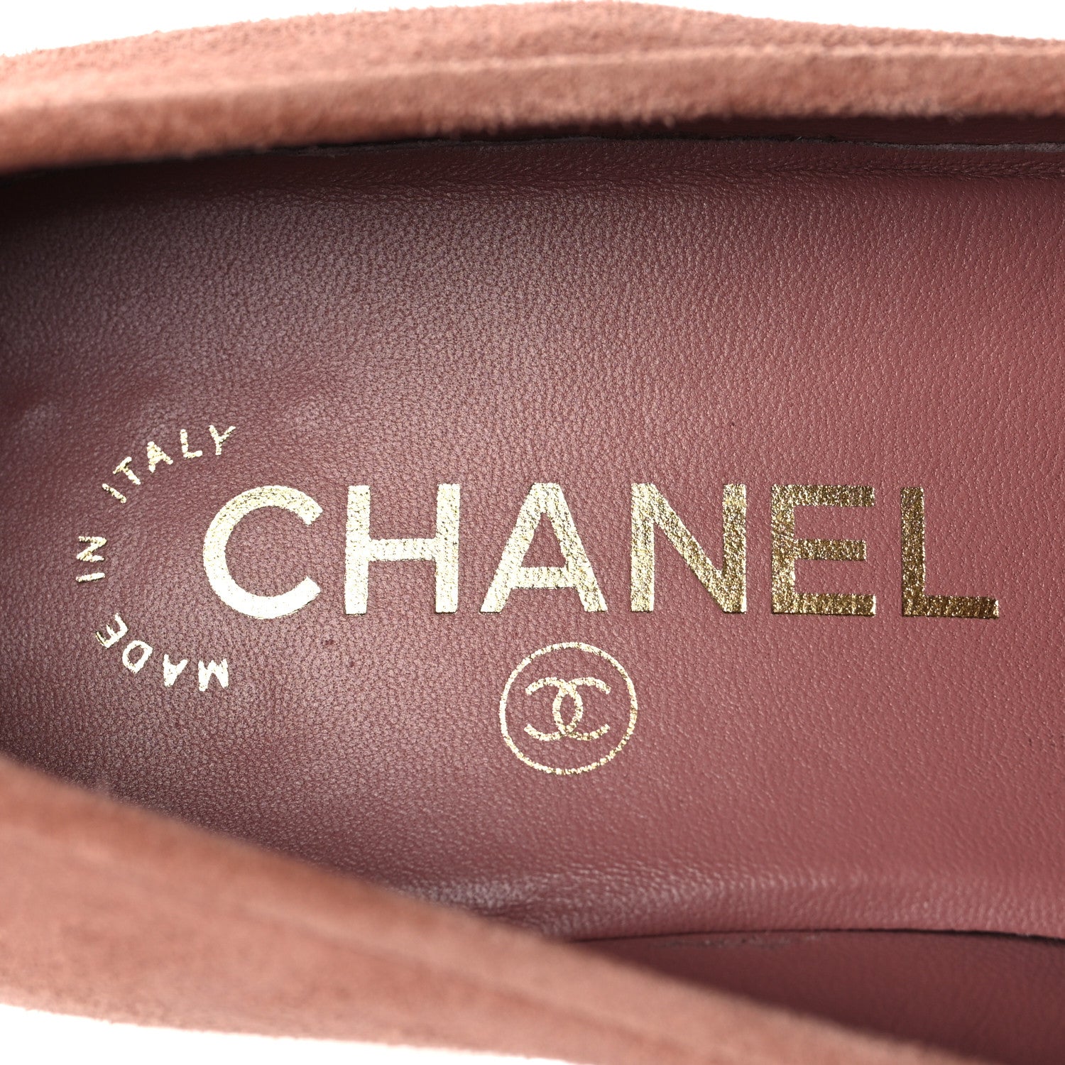 Suede Metal CC Mocassin Loafers 38 Pink