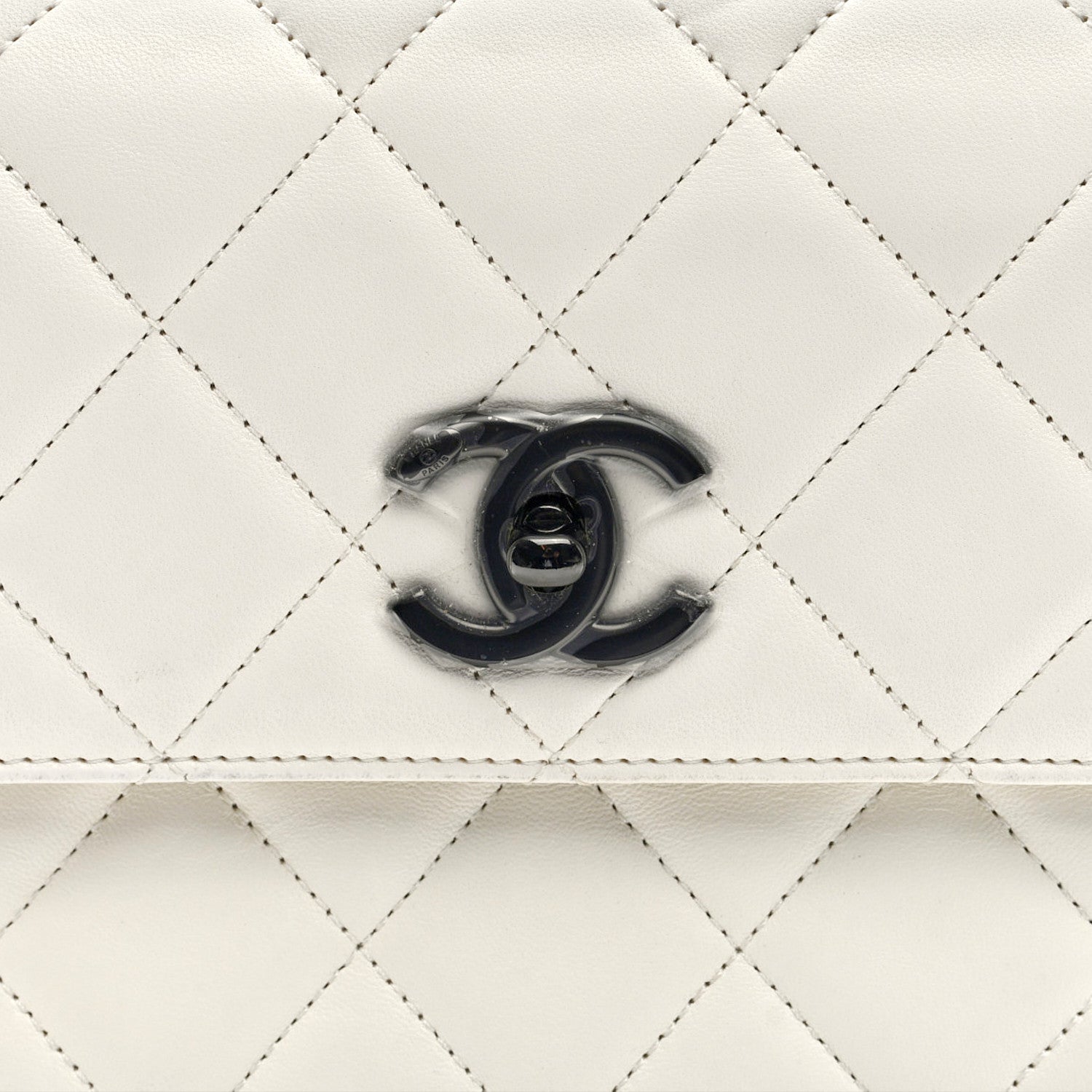 Lambskin Quilted Small Trendy CC Dual Handle Flap Bag White