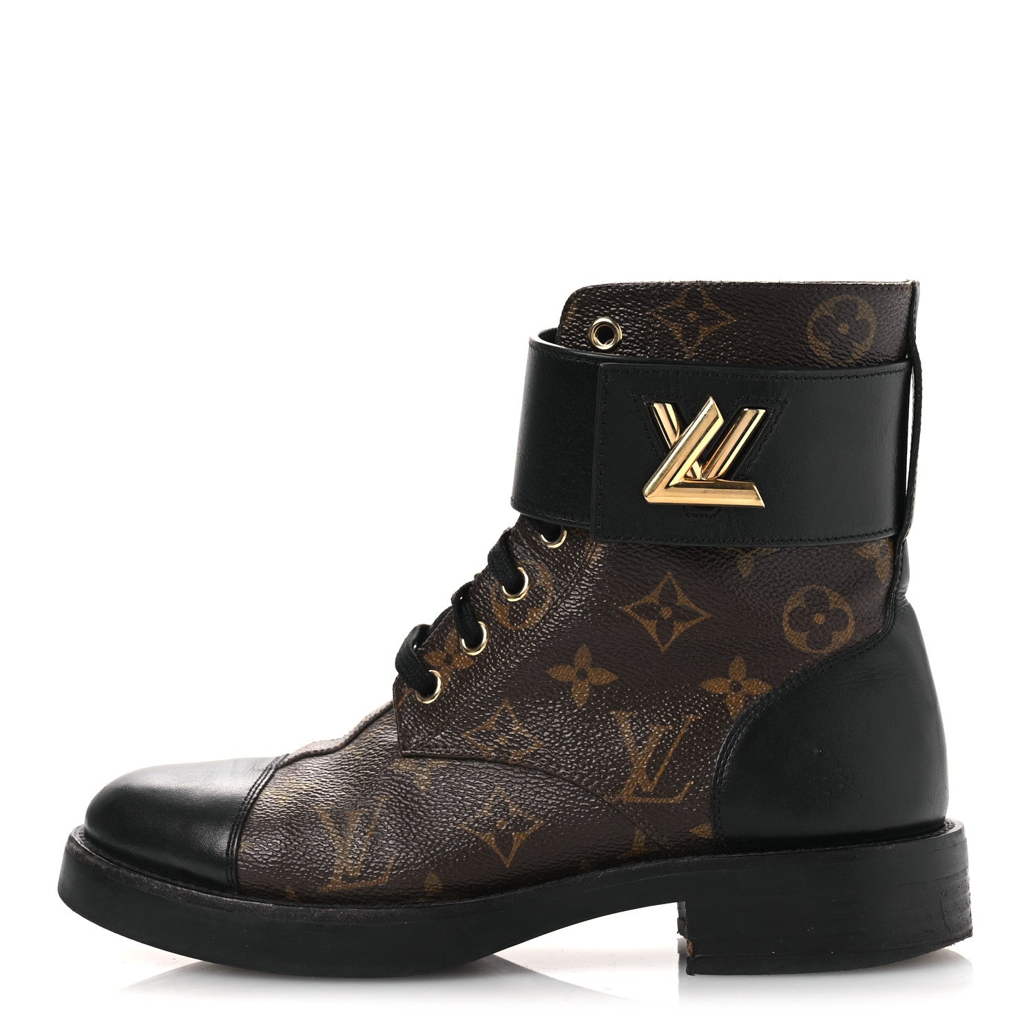 Calfskin Monogram Wonderland Flat Ranger Boots 36.5 Black