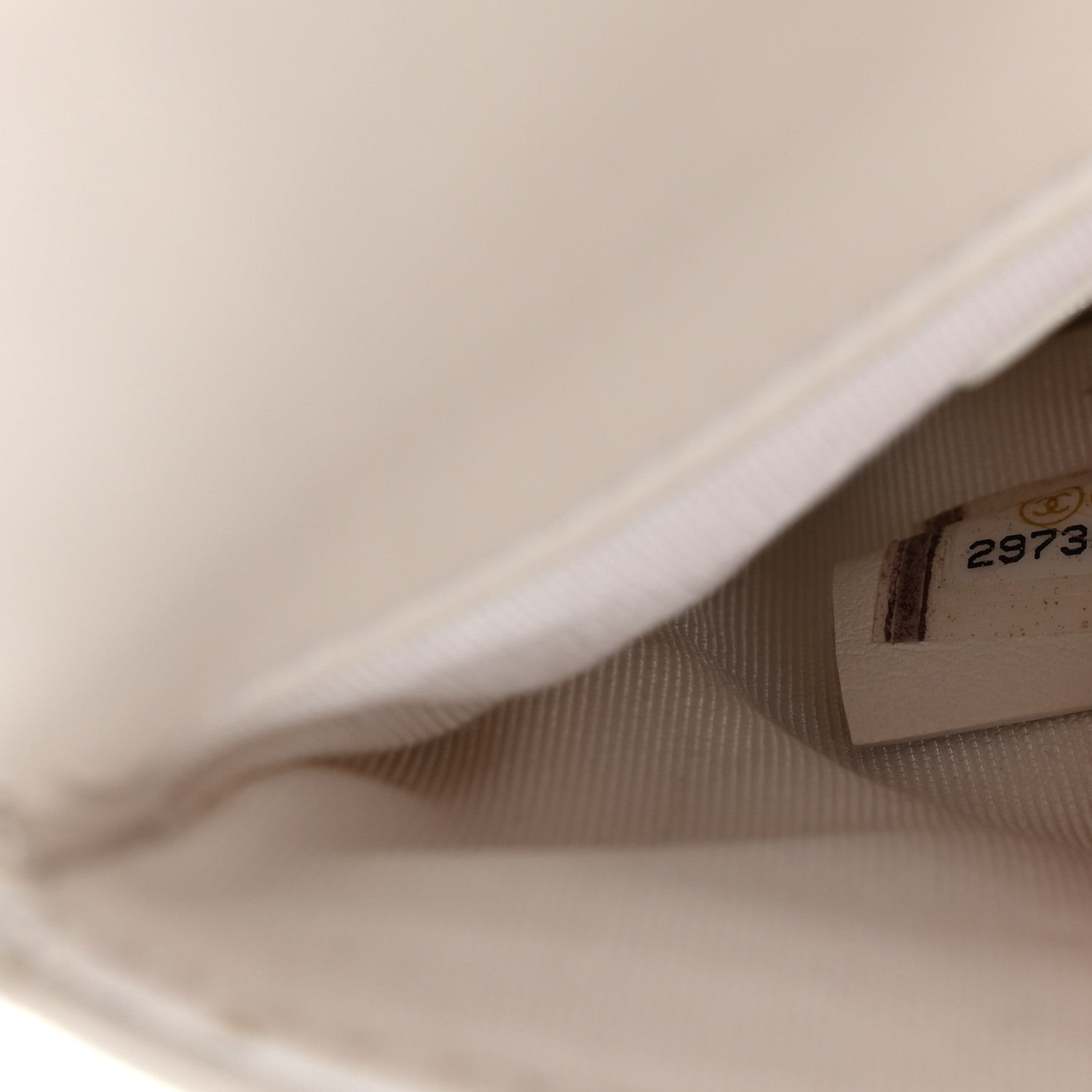 Calfskin Quilted Enchained Clutch White
