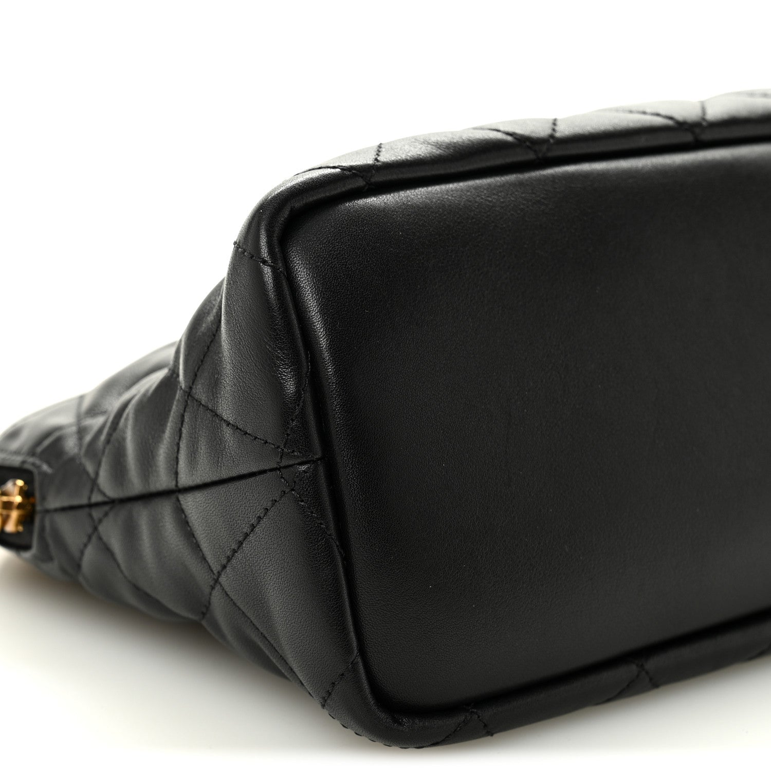 Calfskin Quilted Embroidered Cassandre Large Cosmetic Pouch Black