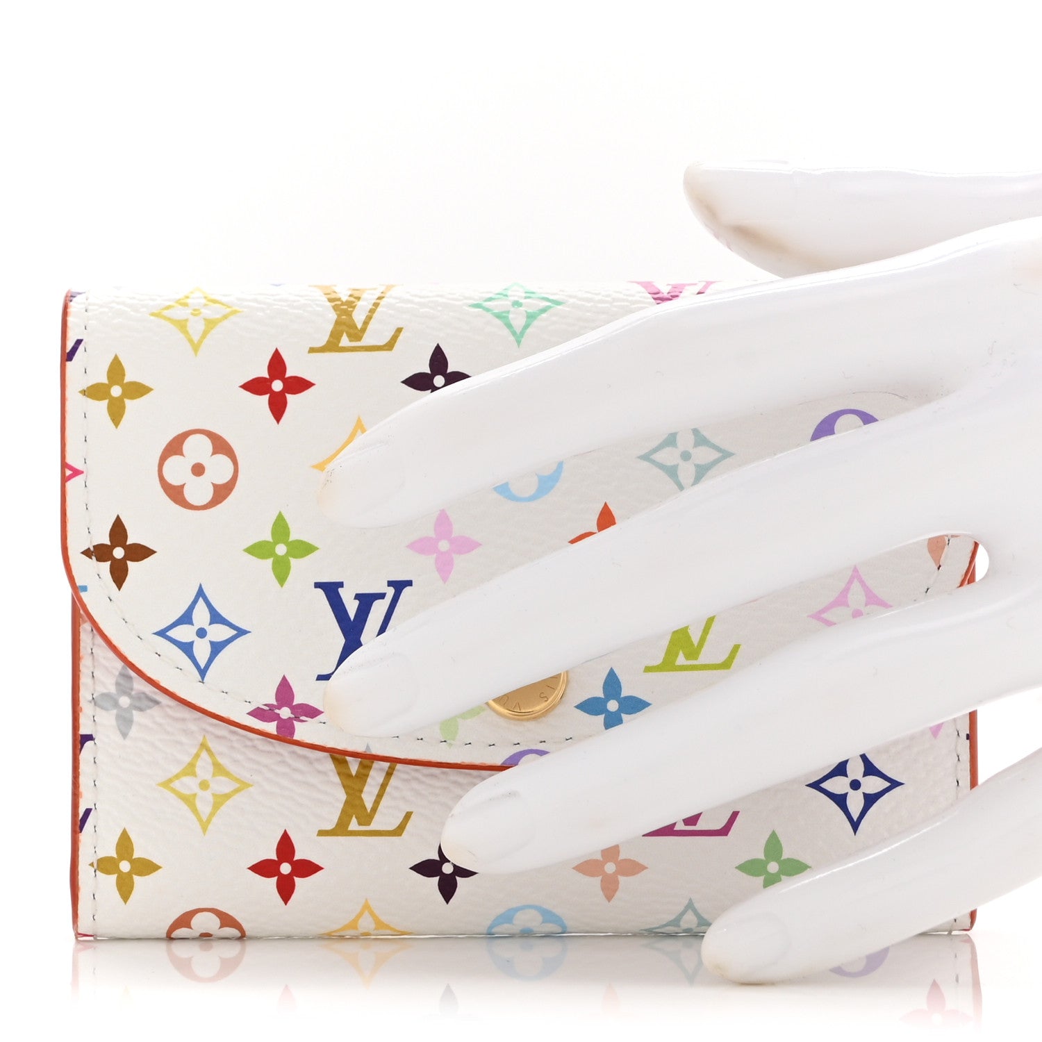 LV X TM Monogram Multicolor Rosalie Coin Purse White Kawaii Pink