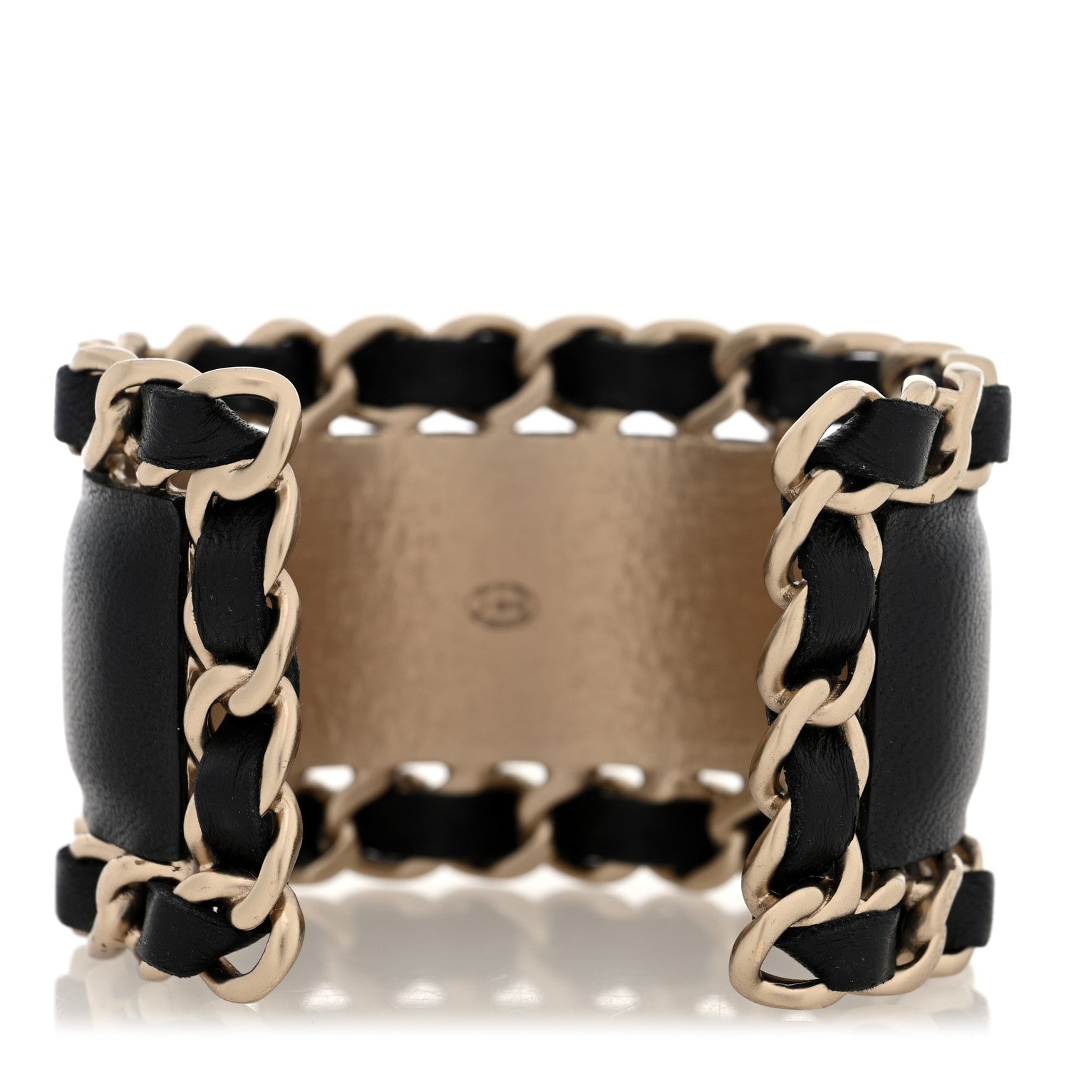 Lambskin Chain CC Cuff S Black Gold