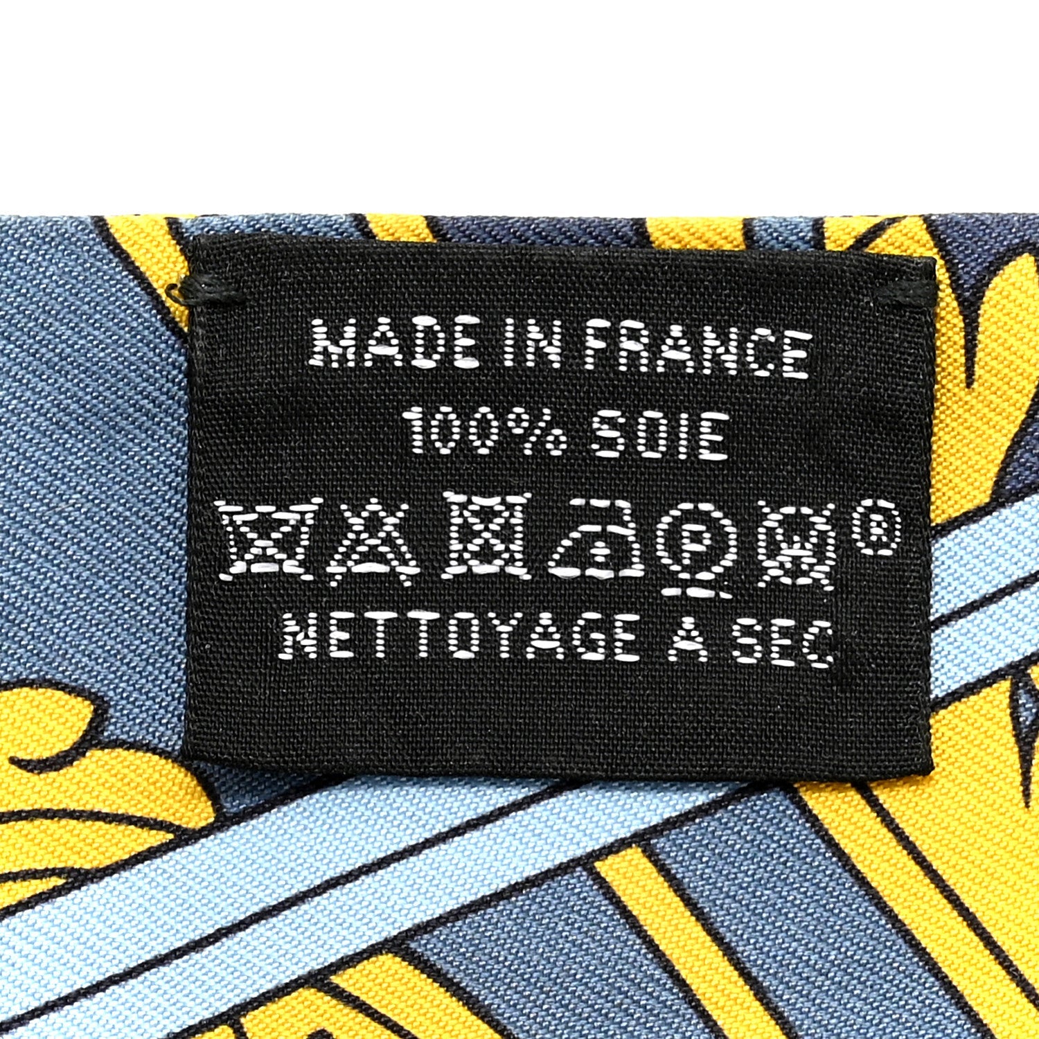 Silk Washington's Carriage Detail Twilly Gris Bleu Jean Jaune