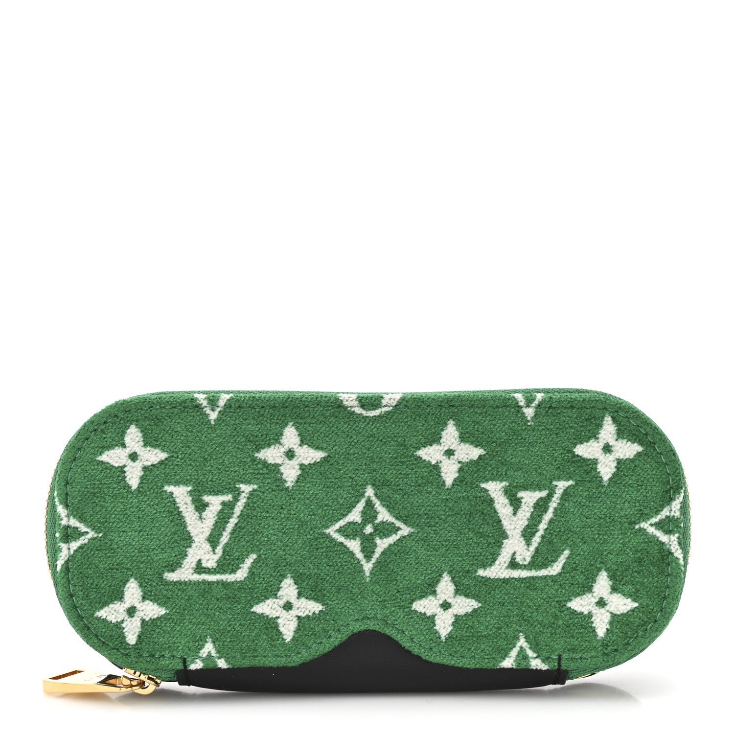Jacquard Velvet Monogram LV Match Sunglasses Case GM Vert