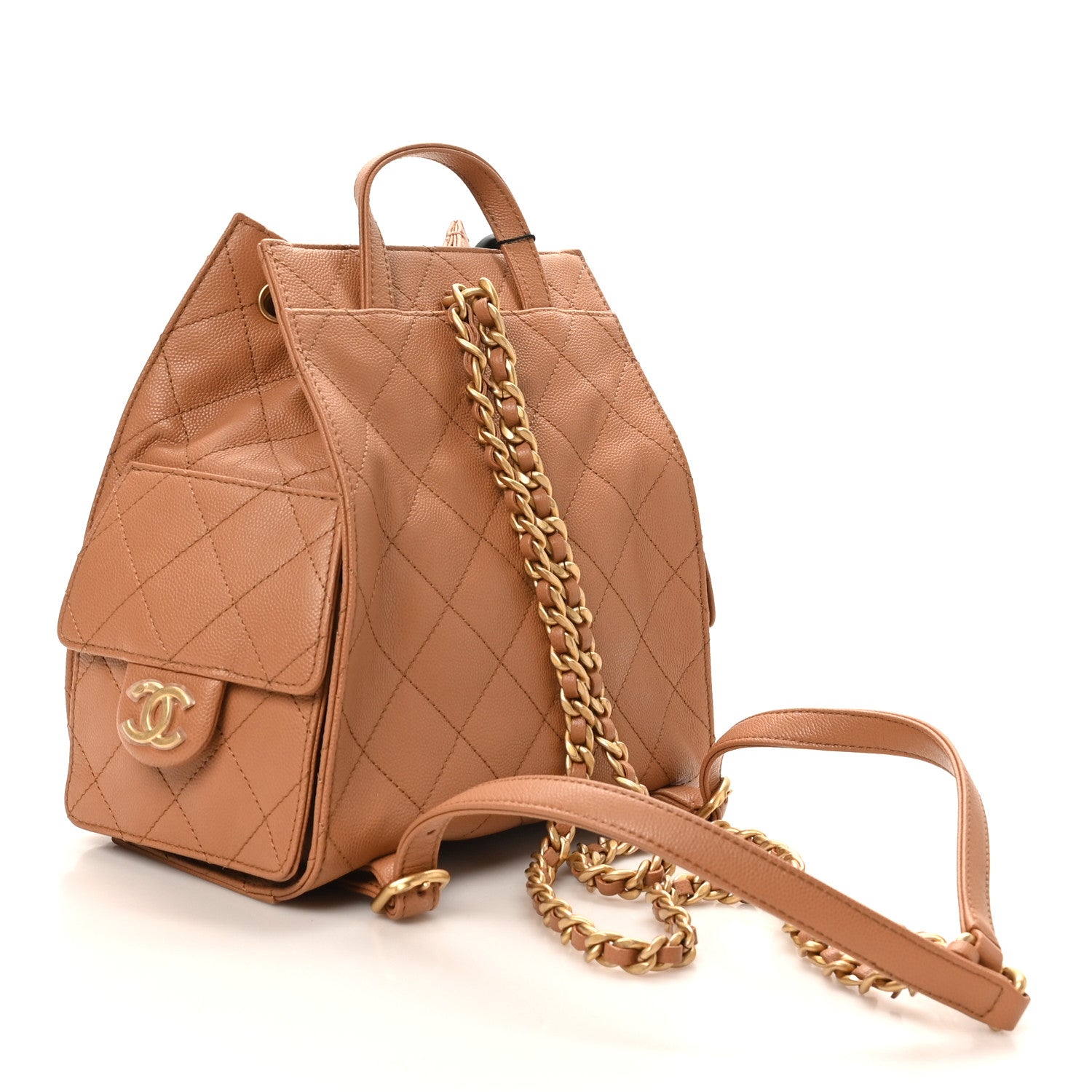 Caviar Quilted Medium Chanel 25 Backpack Brown