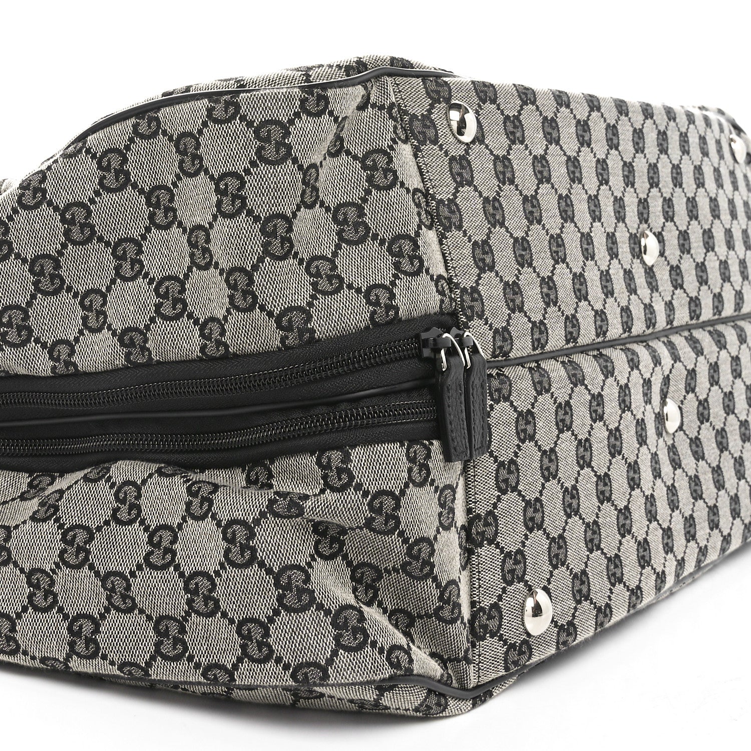 Monogram Textured Dollar Calfskin Suitcase Luggage Beige Black