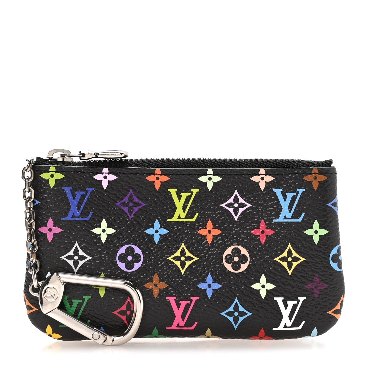 LV X TM Monogram Multicolor Key Pouch Black