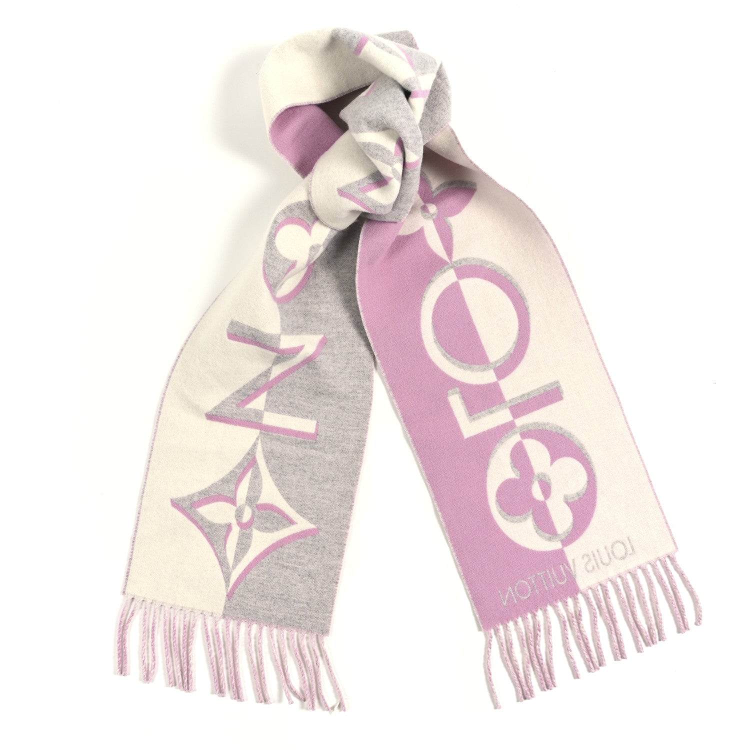 Cashmere Monogram Gradient Reykjavik Scarf Light Pink