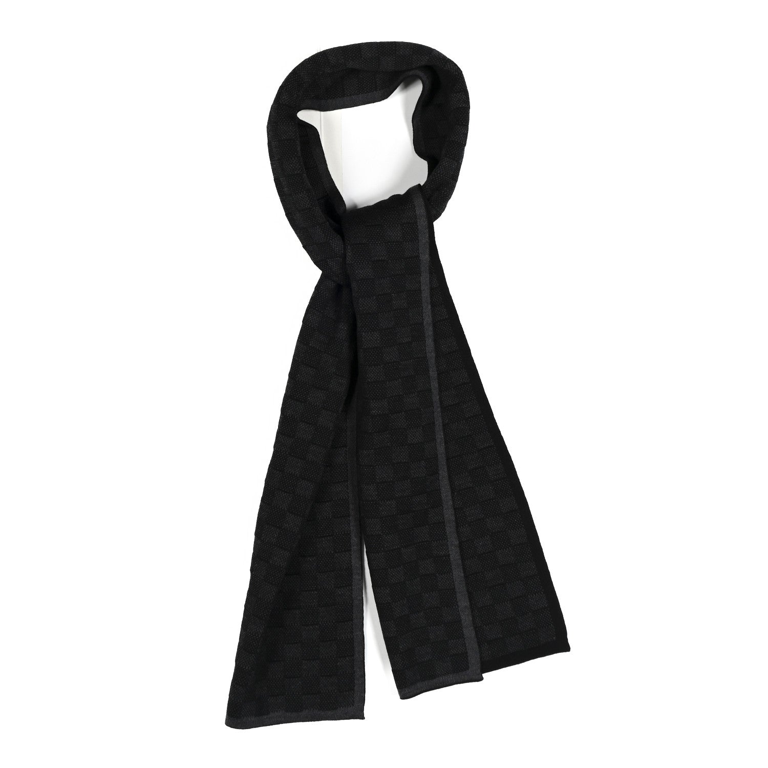 Wool Neo Petit Damier Scarf Anthracite