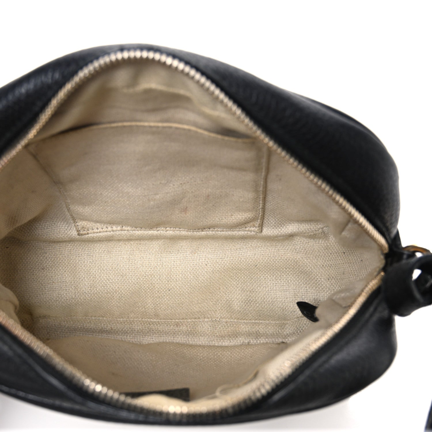 Pebbled Calfskin Small Soho Disco Bag Black
