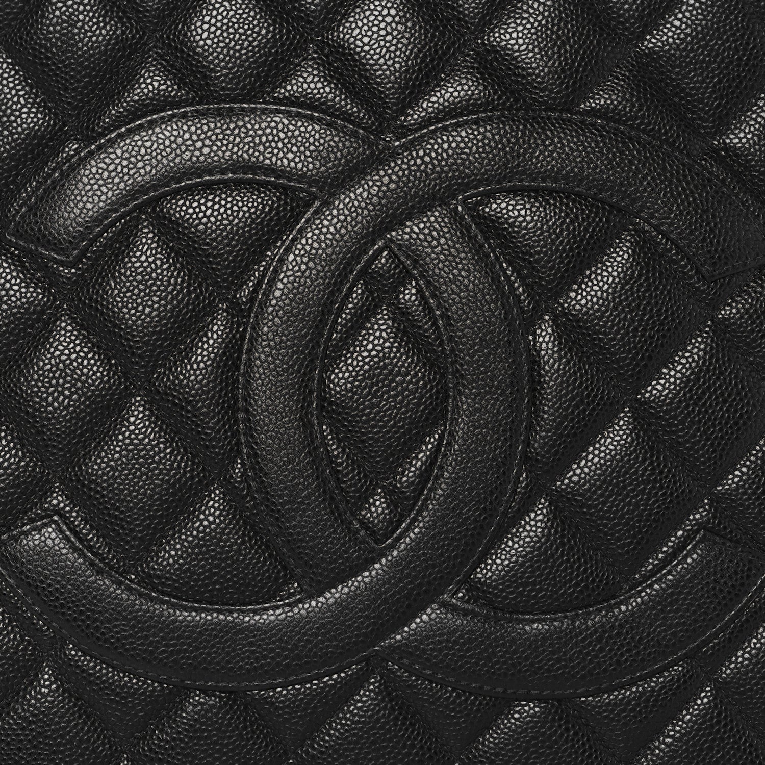 Caviar Quilted Medallion Tote Black