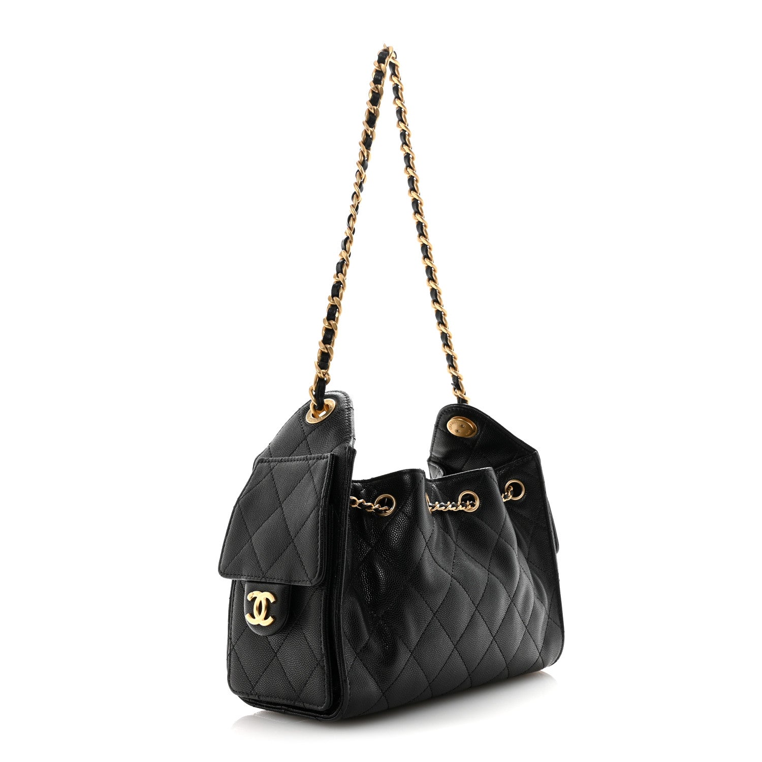 Caviar Quilted Mini Chanel 25 Handbag Black