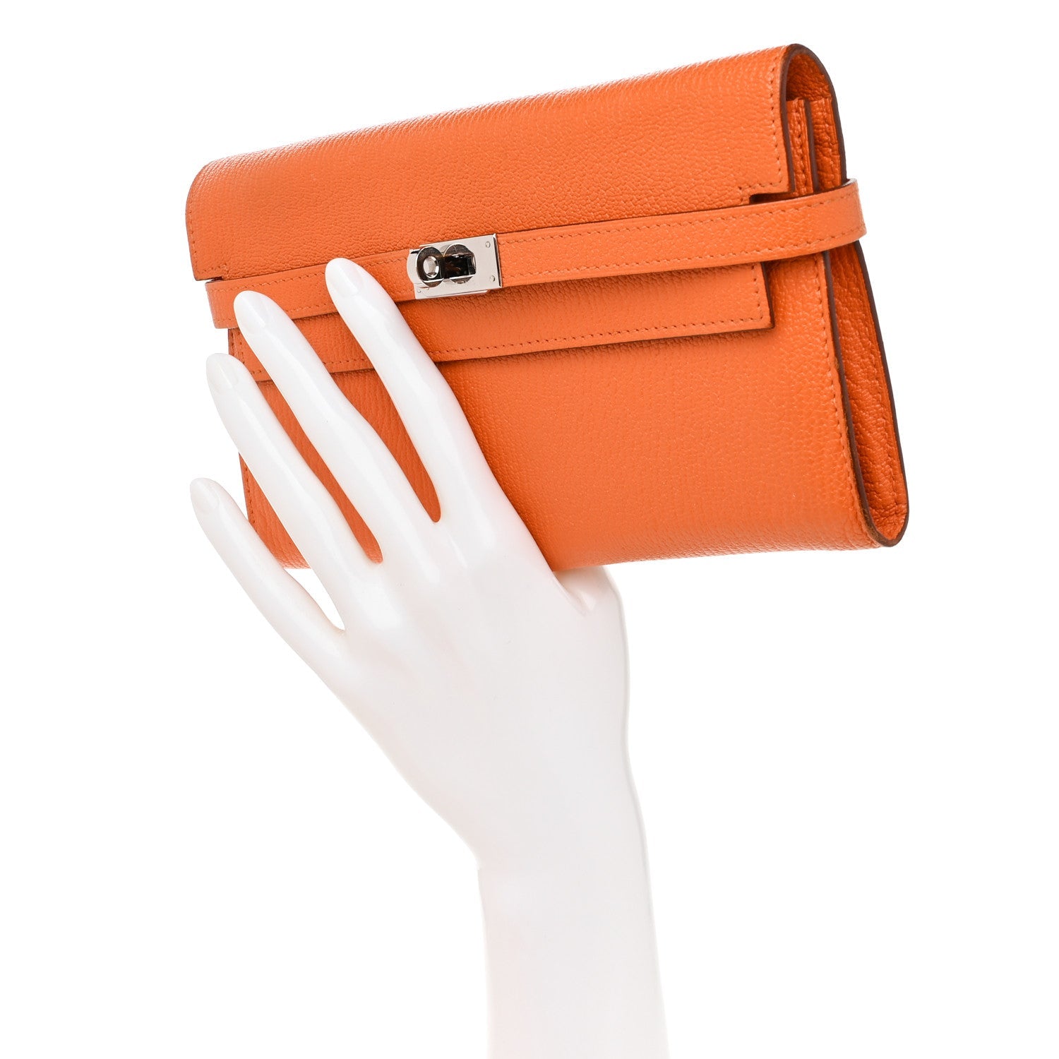Chevre Mysore Kelly Longue Wallet Orange