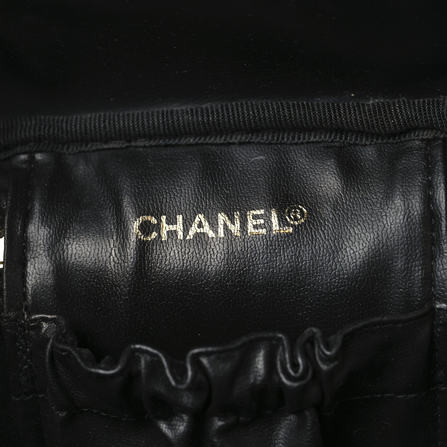 Lambskin Vanity Cosmetic Bag Black