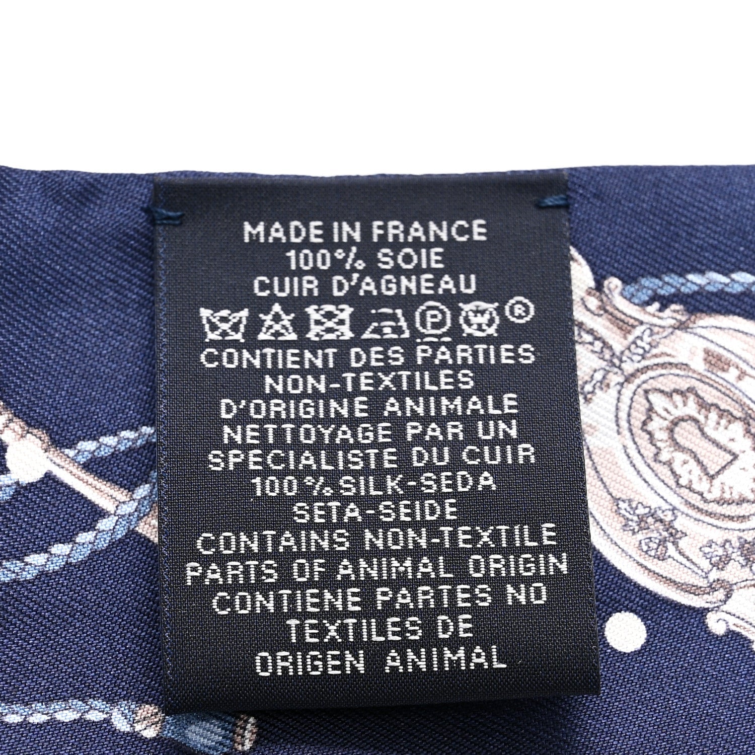 Silk Calfskin Les Cles A Pois Fringed Twilly Bleu Marine Gris Argent Multicolor