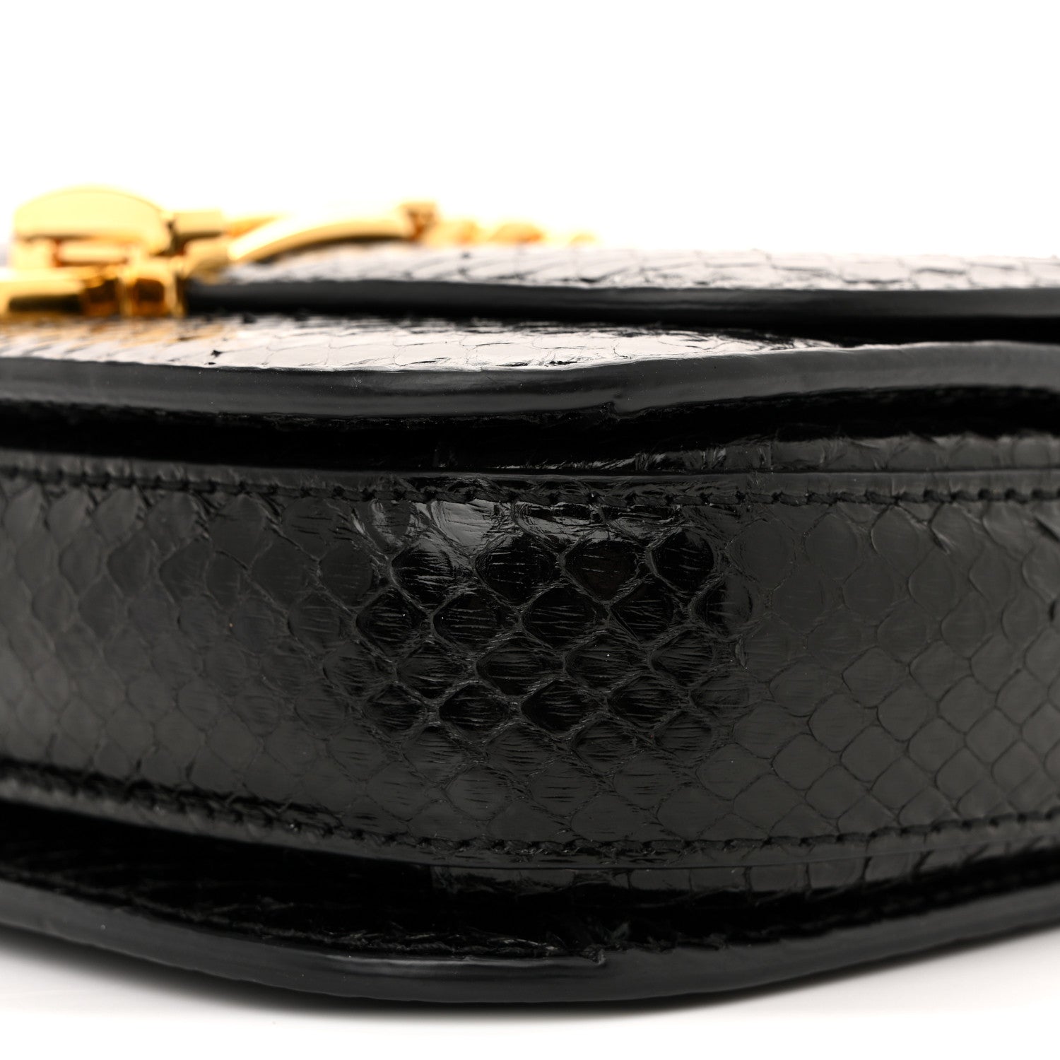 Snakeskin Mini Sylvie 1969 Messenger Bag Black