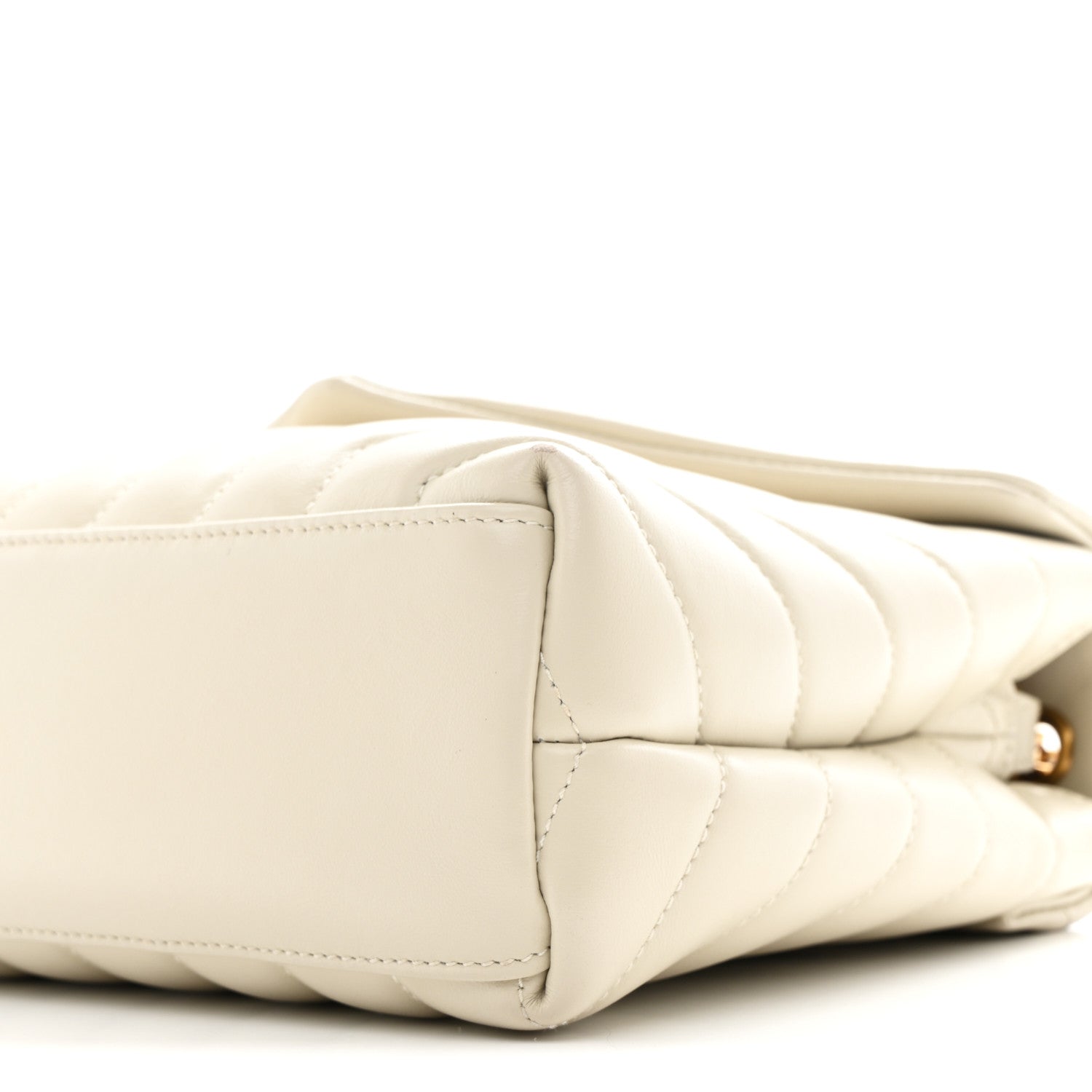 Calfskin Y Quilted Monogram Small Loulou Chain Satchel Ivory