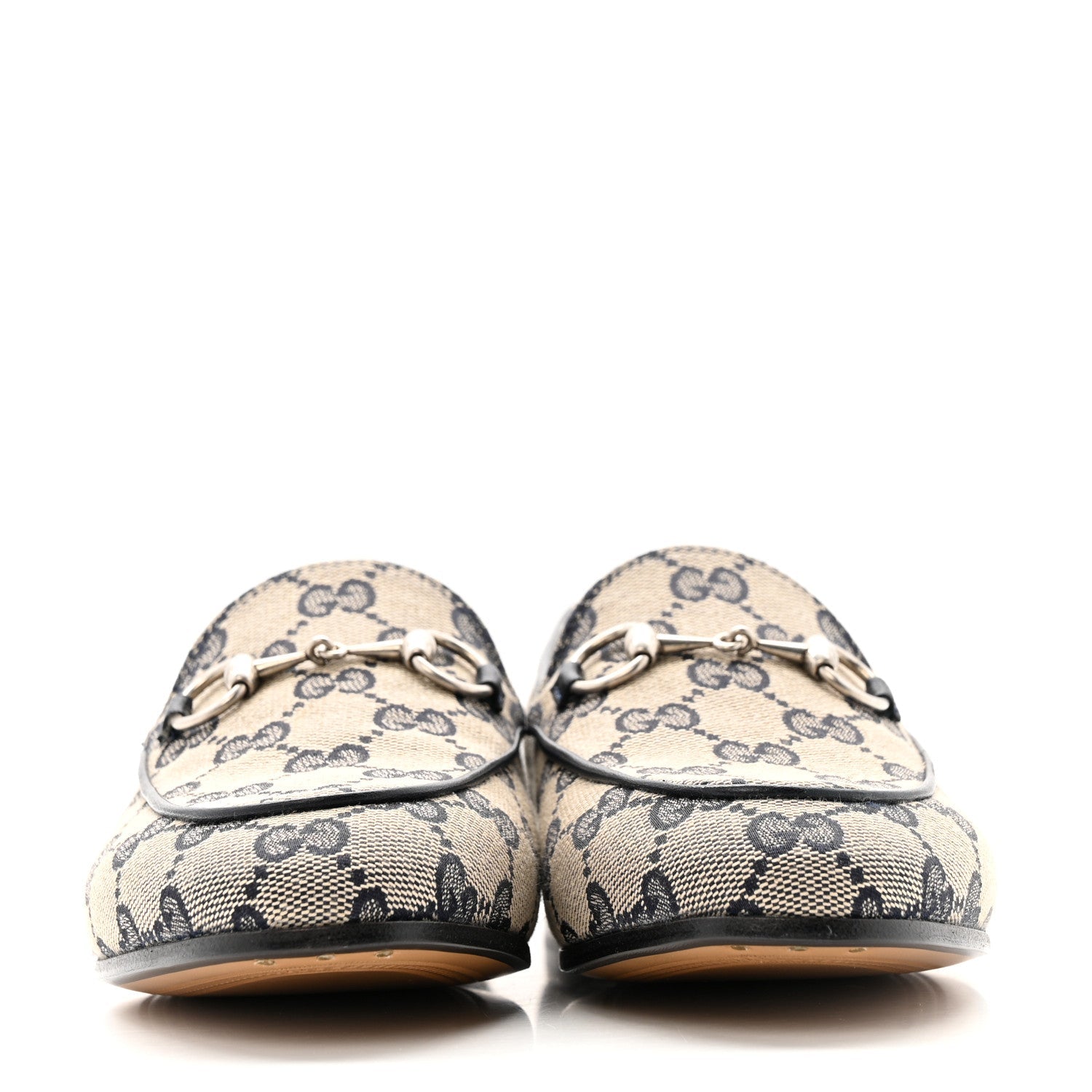 Monogram Malaga Kid Horsebit Womens Jordaan Loafers 36 Beige Blue