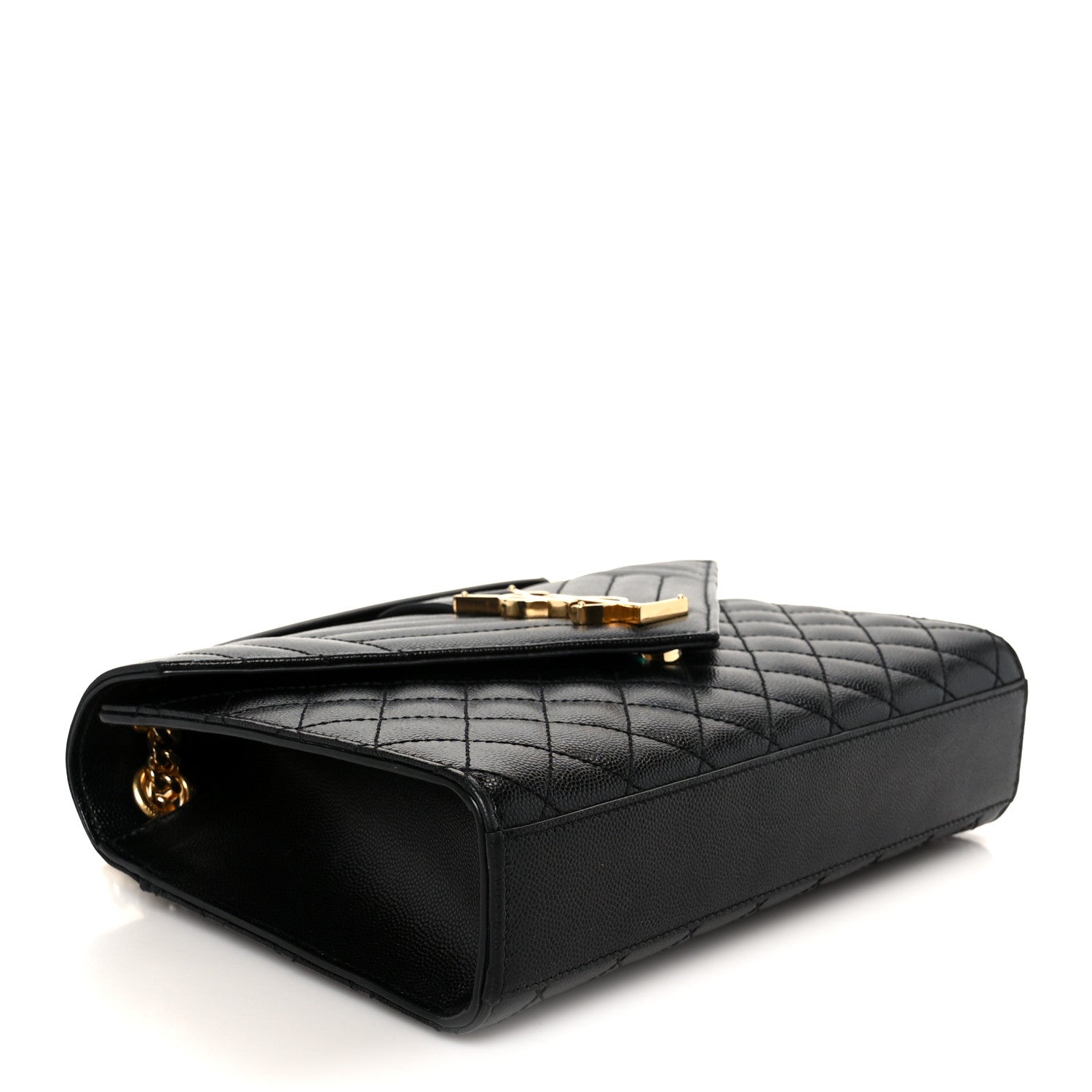 Grain De Poudre Textured Mixed Matelasse Triquilt Medium Monogram Satchel Black