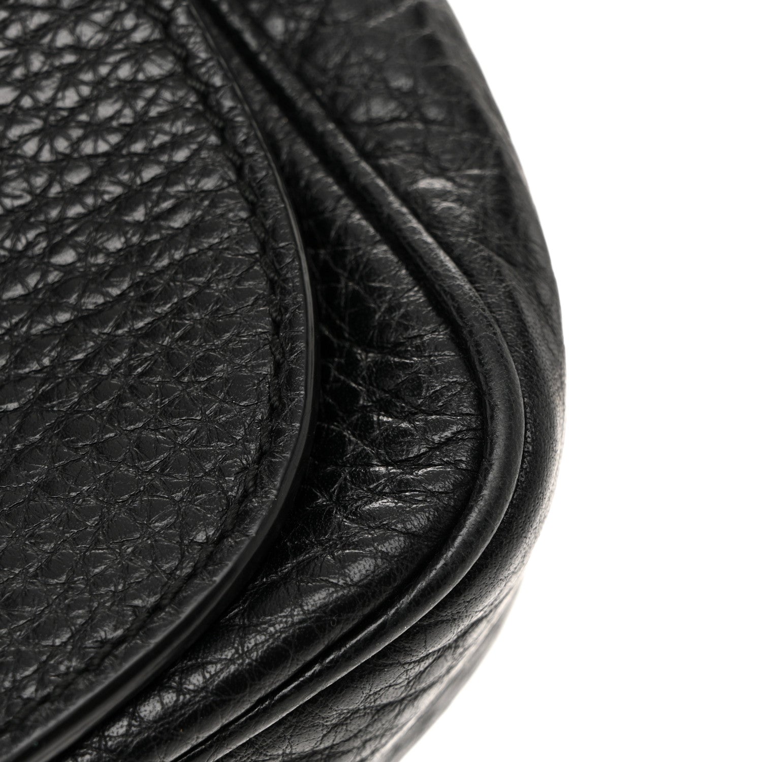 Pebbled Calfskin Small Soho Flap Crossbody Black