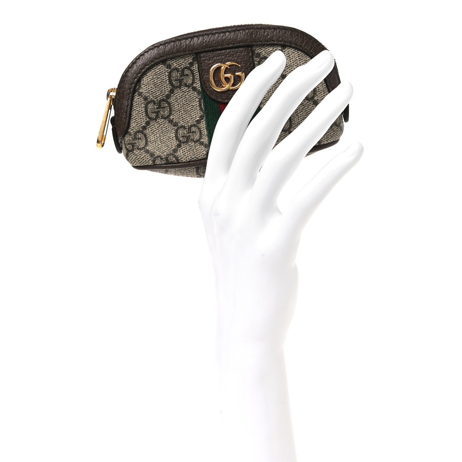 GG Supreme Monogram Web Ophidia Dome Key Pouch Beige New Acero