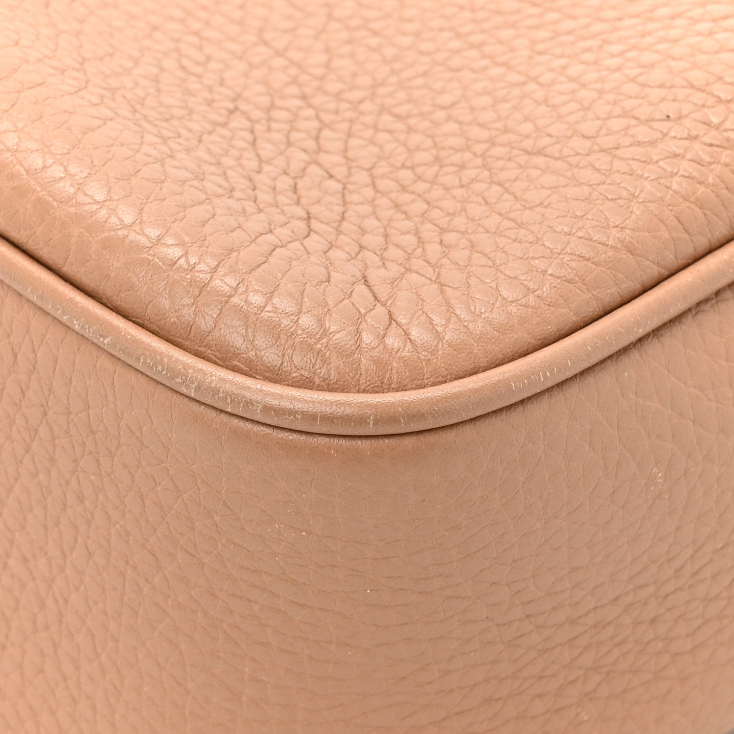 Pebbled Calfskin Small Soho Disco Bag Rose Beige