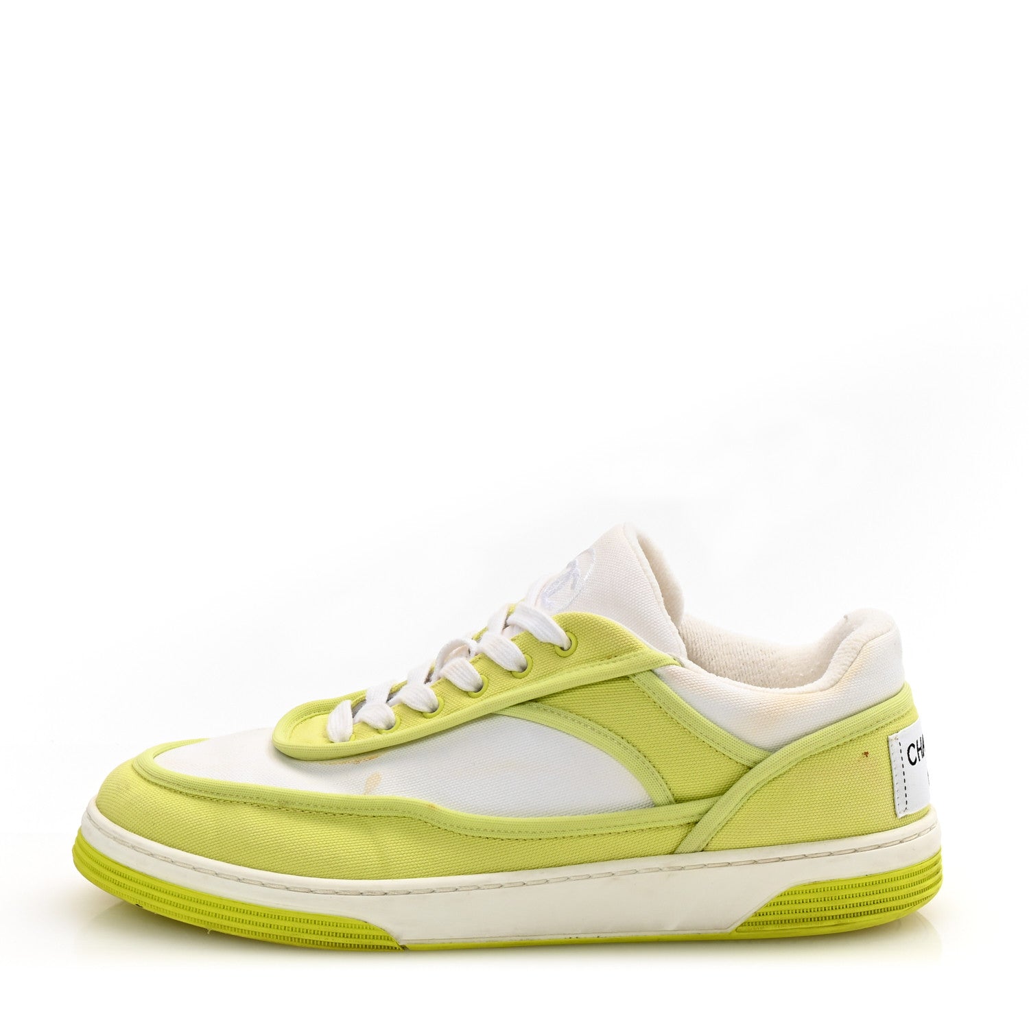 Fabric Womens Logo Sneakers 37 Yellow White