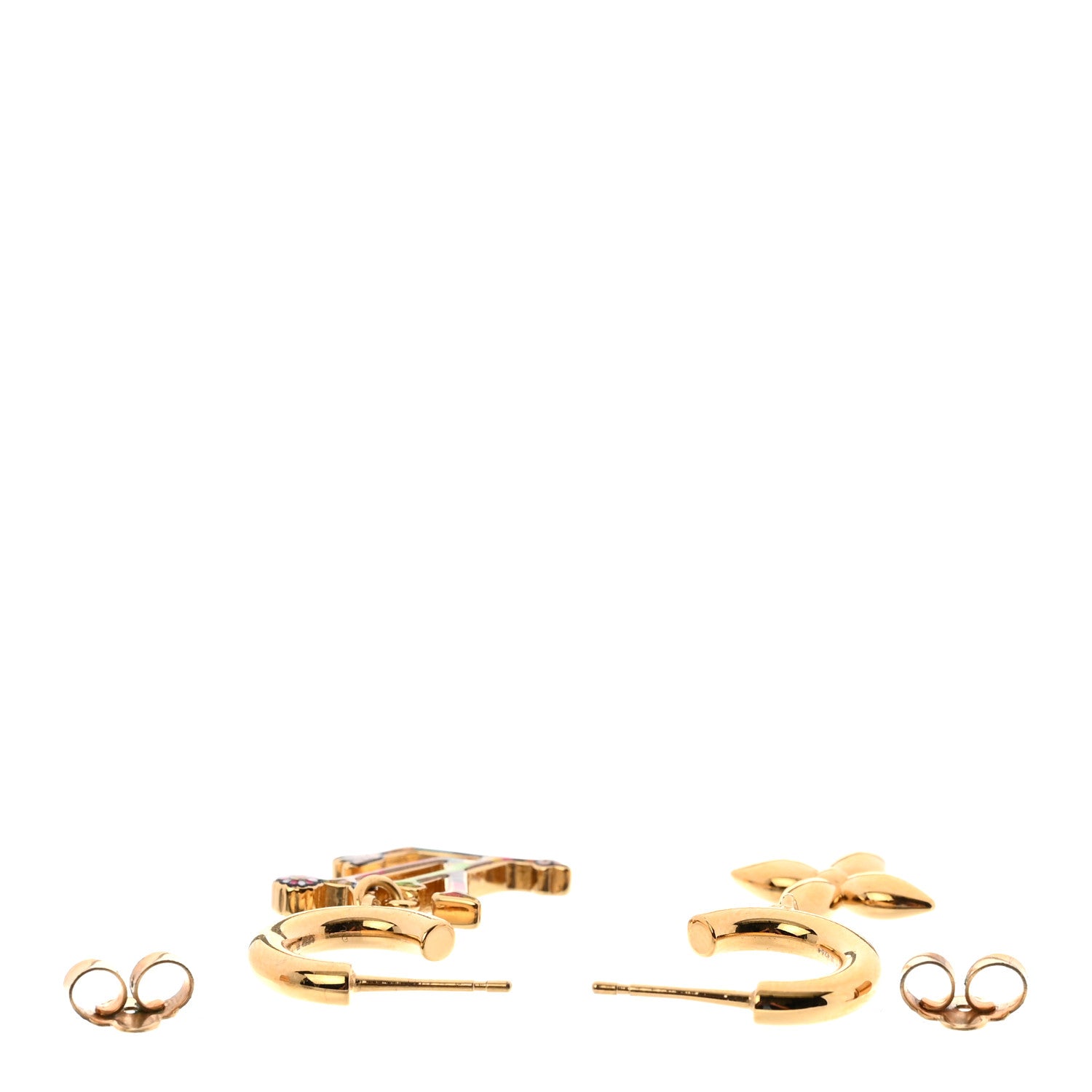LV X TM Superflat Earrings Gold Multicolor