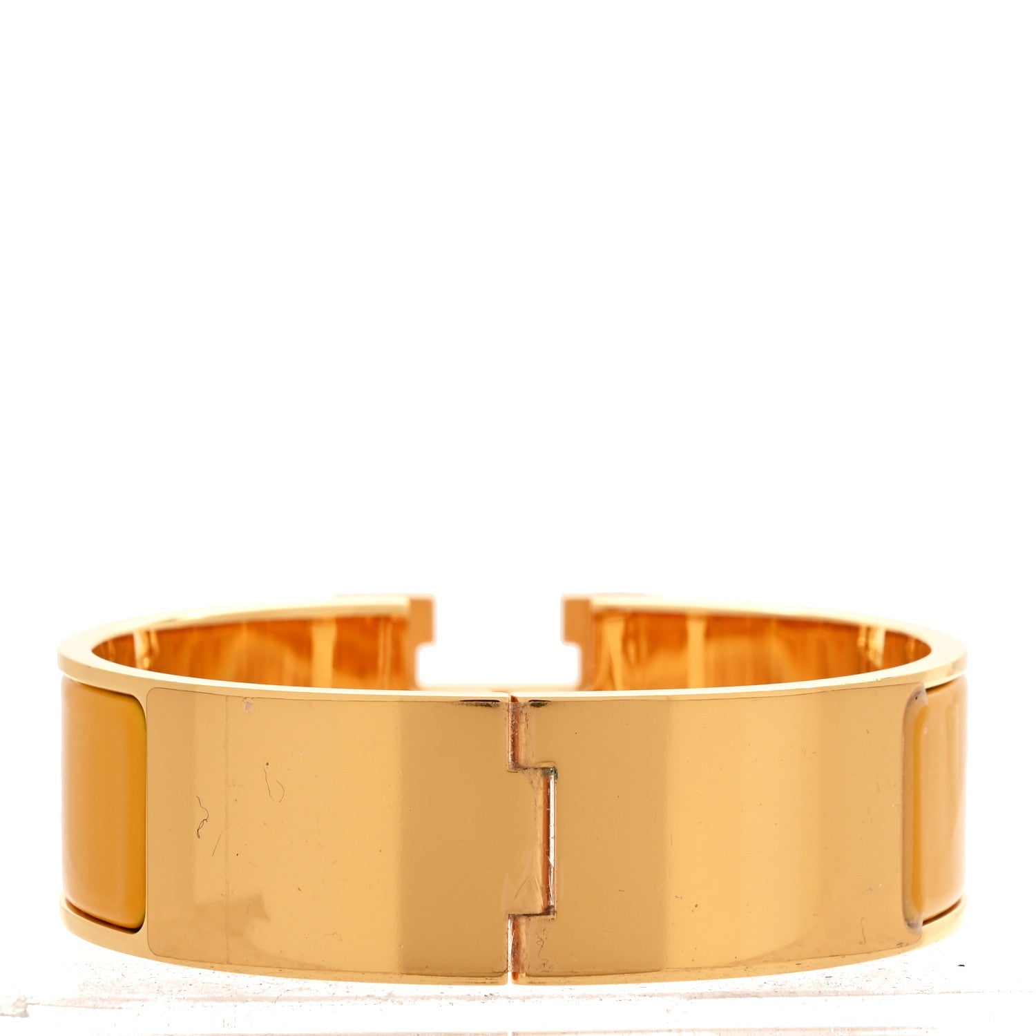 Enamel Wide Clic Clac H Bracelet PM Jaune Madras