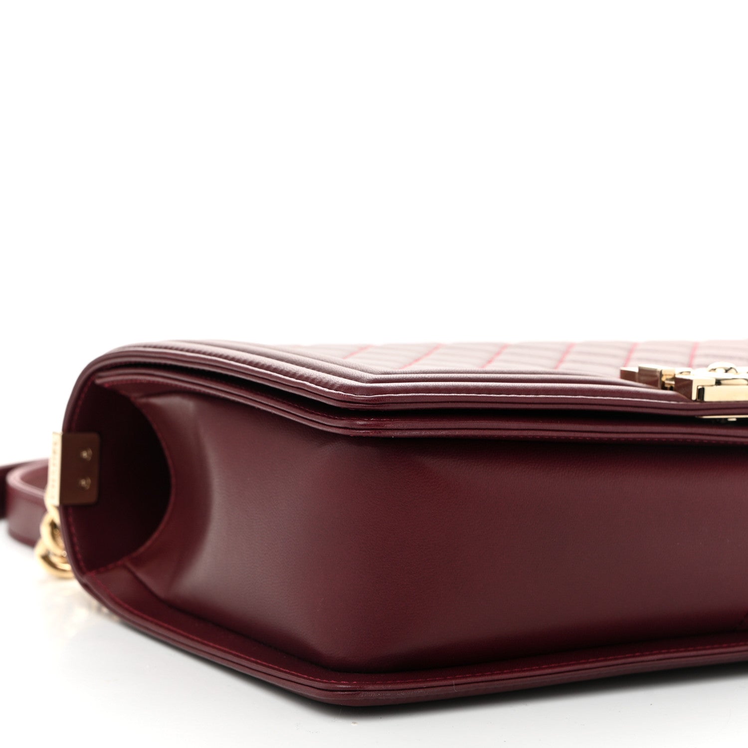 Lambskin Quilted New Medium Boy Flap Dark Red