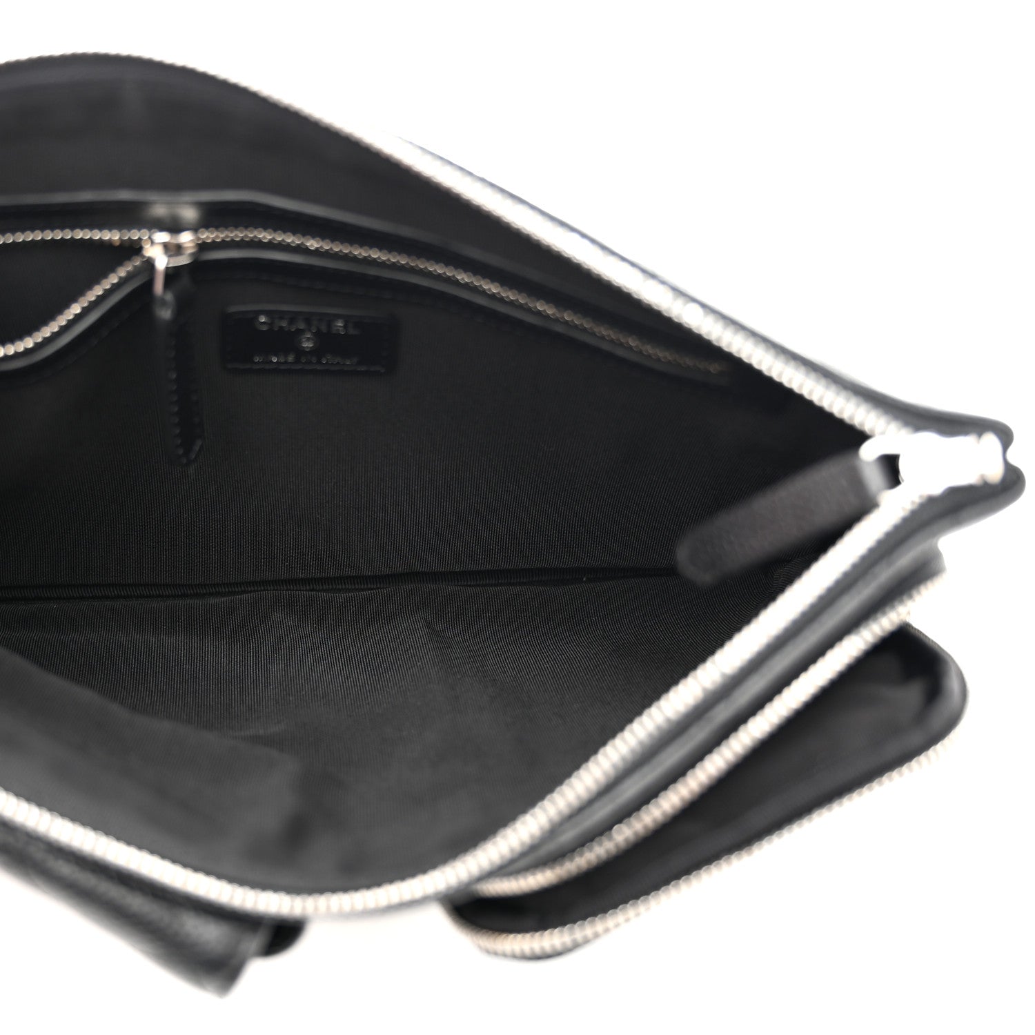 Caviar Quilted Zipped Multi Pouch Black
