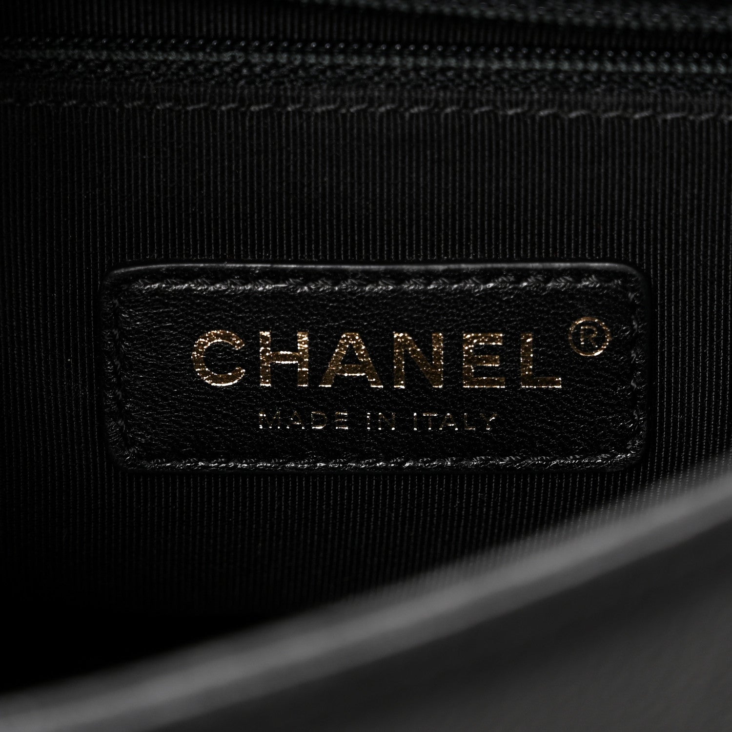 Grained Calfskin Quilted Small Label Click Flap Bag Black
