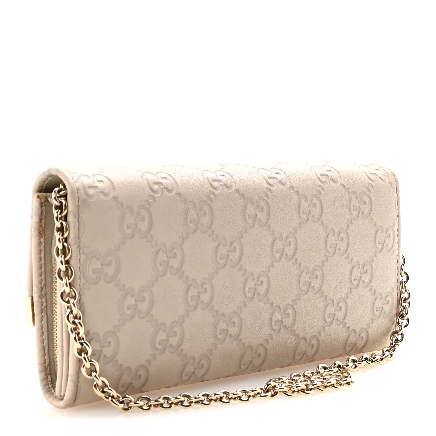 Guccissima Signature Dice Chain Wallet Off White