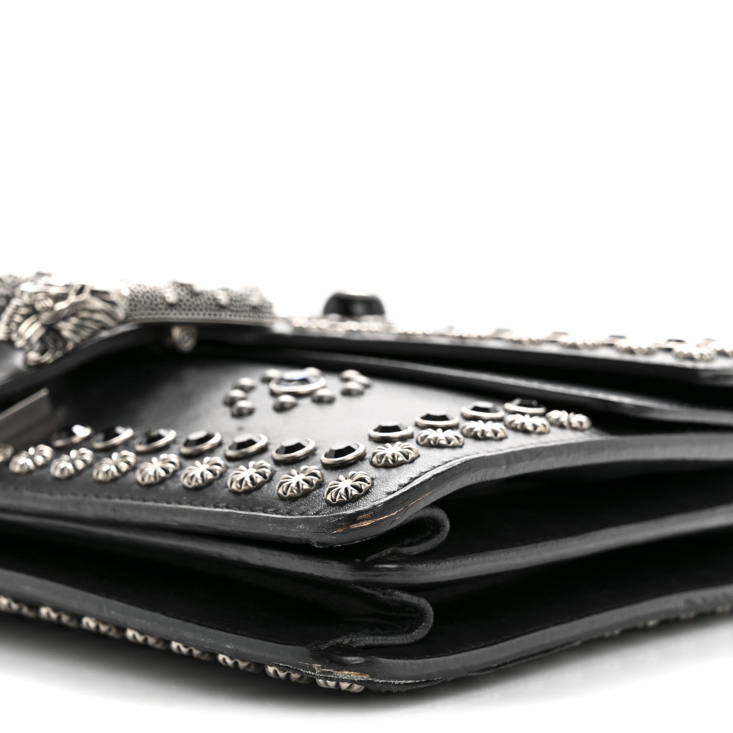 Calfskin Studded Small Dionysus Shoulder Bag Black