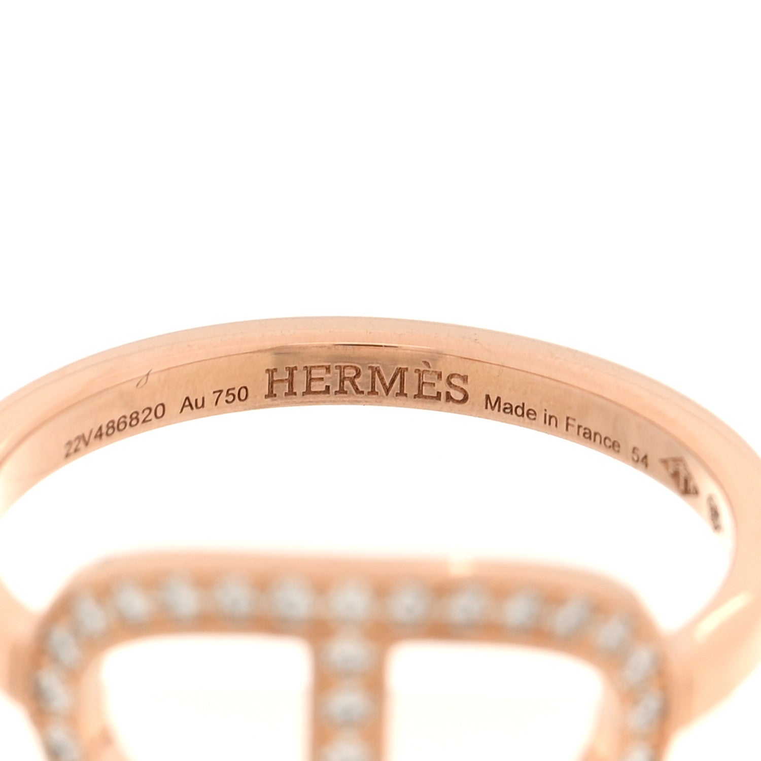 18K Rose Gold Diamond MM Chaine d'Ancre Contour Ring 54 6.75