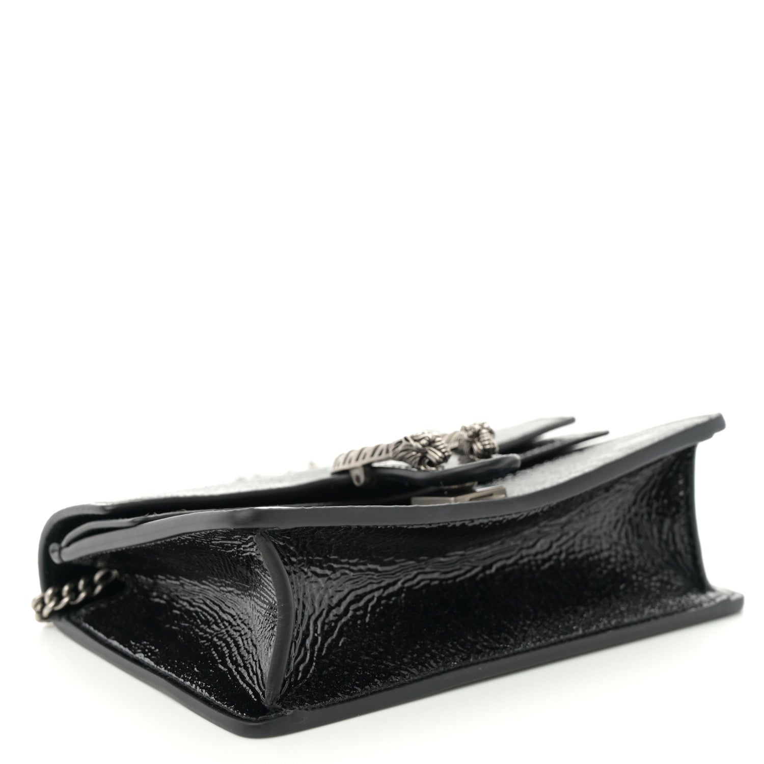 Crinkled Patent Mini Dionysus Shoulder Bag Black