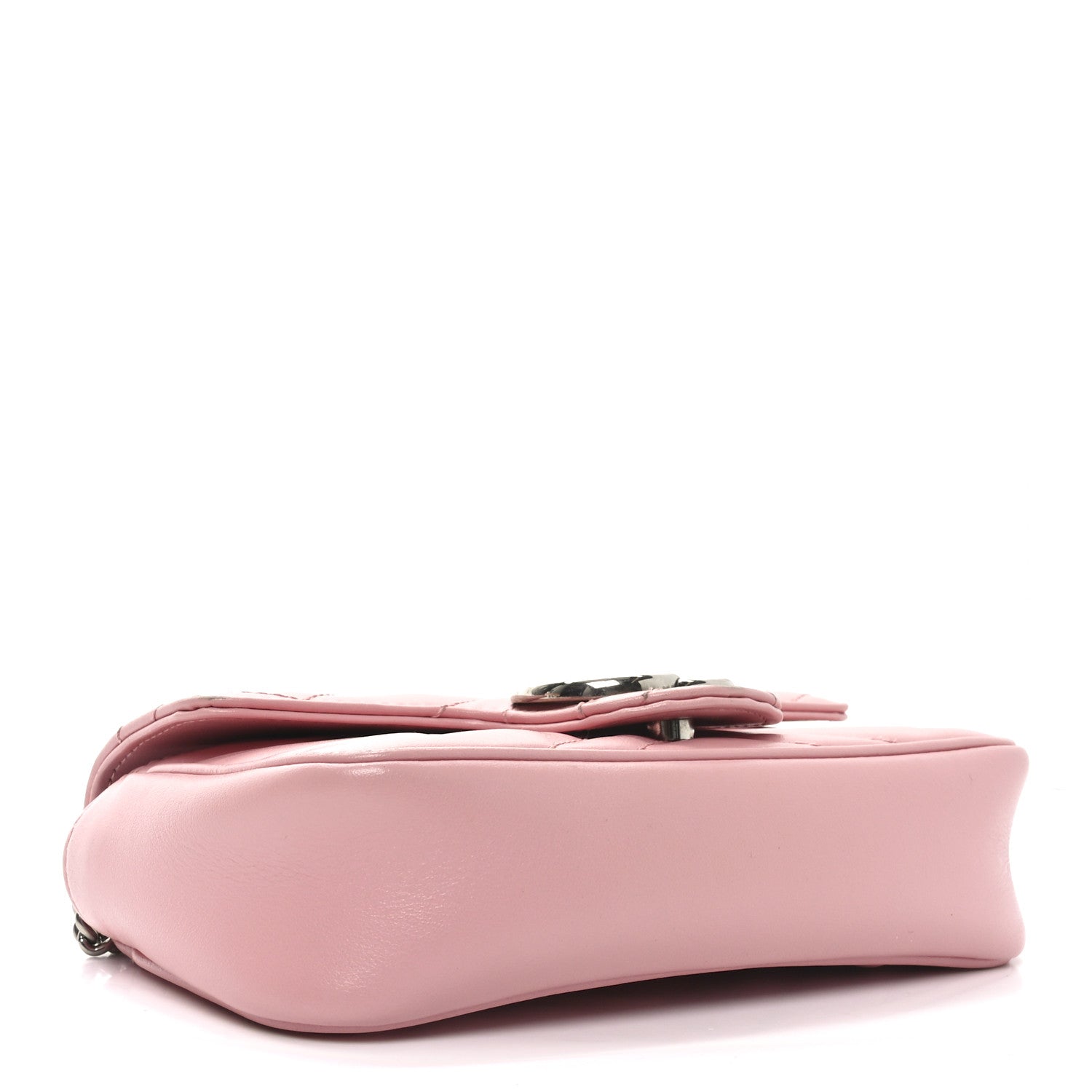 Calfskin Matelasse Super Mini GG Marmont Shoulder Bag Wild Rose