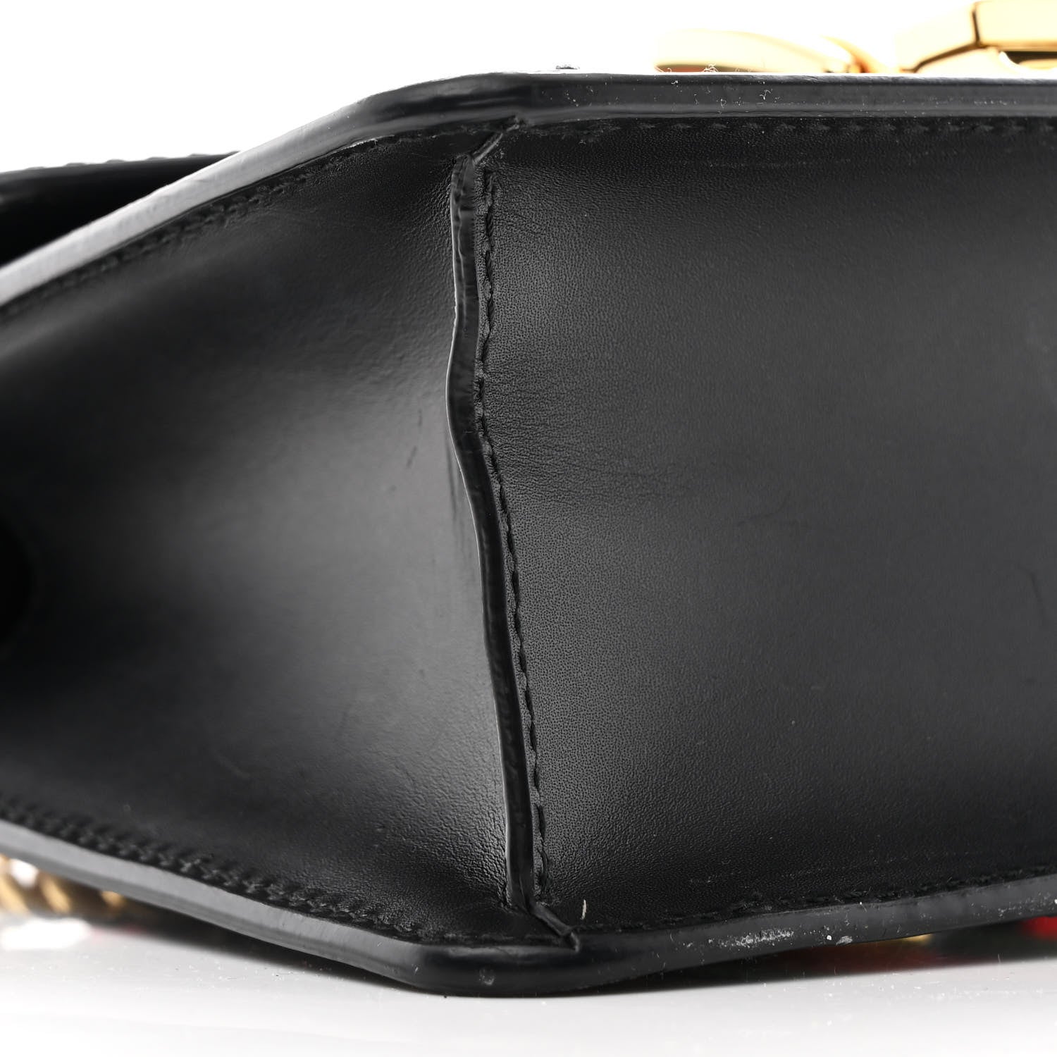 Calfskin Mini Sylvie Chain Shoulder Bag Black
