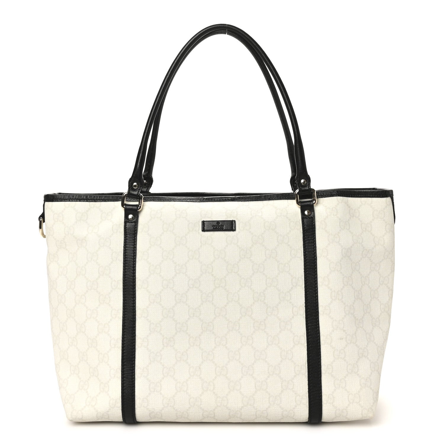 GG Plus Monogram Medium Joy Tote White Black